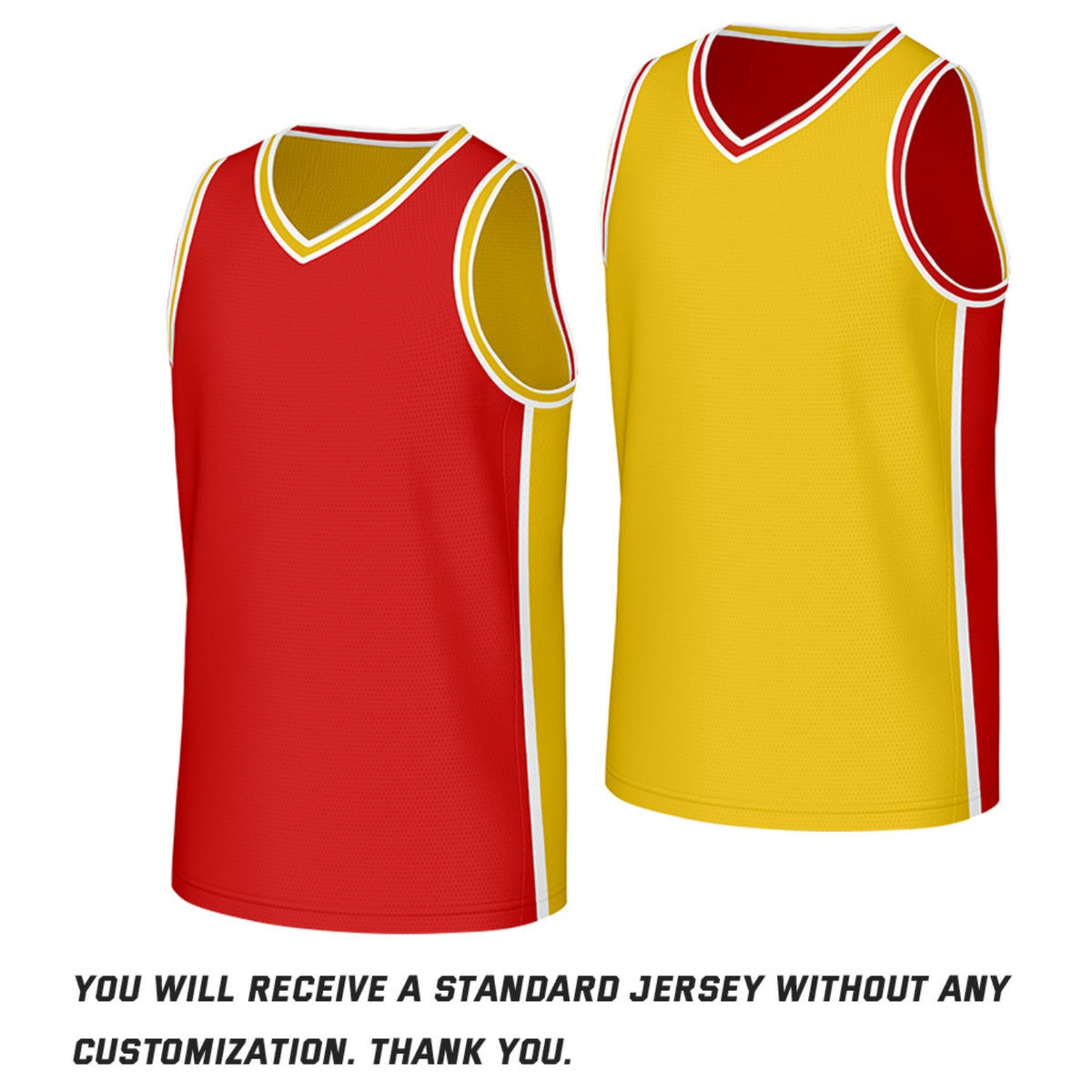 Custom Red & Gold Reversible Basketball Jersey | Personalized Team Jerseys with Name Number Logo