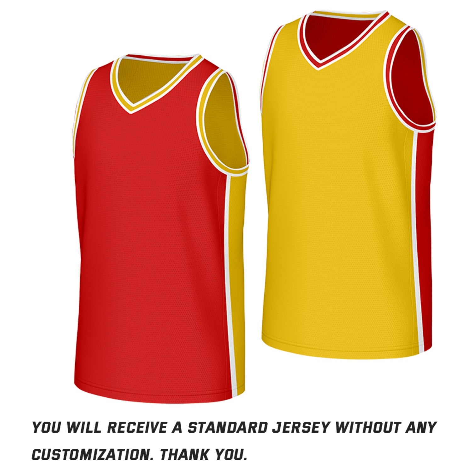 Custom Red & Gold Reversible Basketball Jersey | Personalized Team Jerseys with Name Number Logo