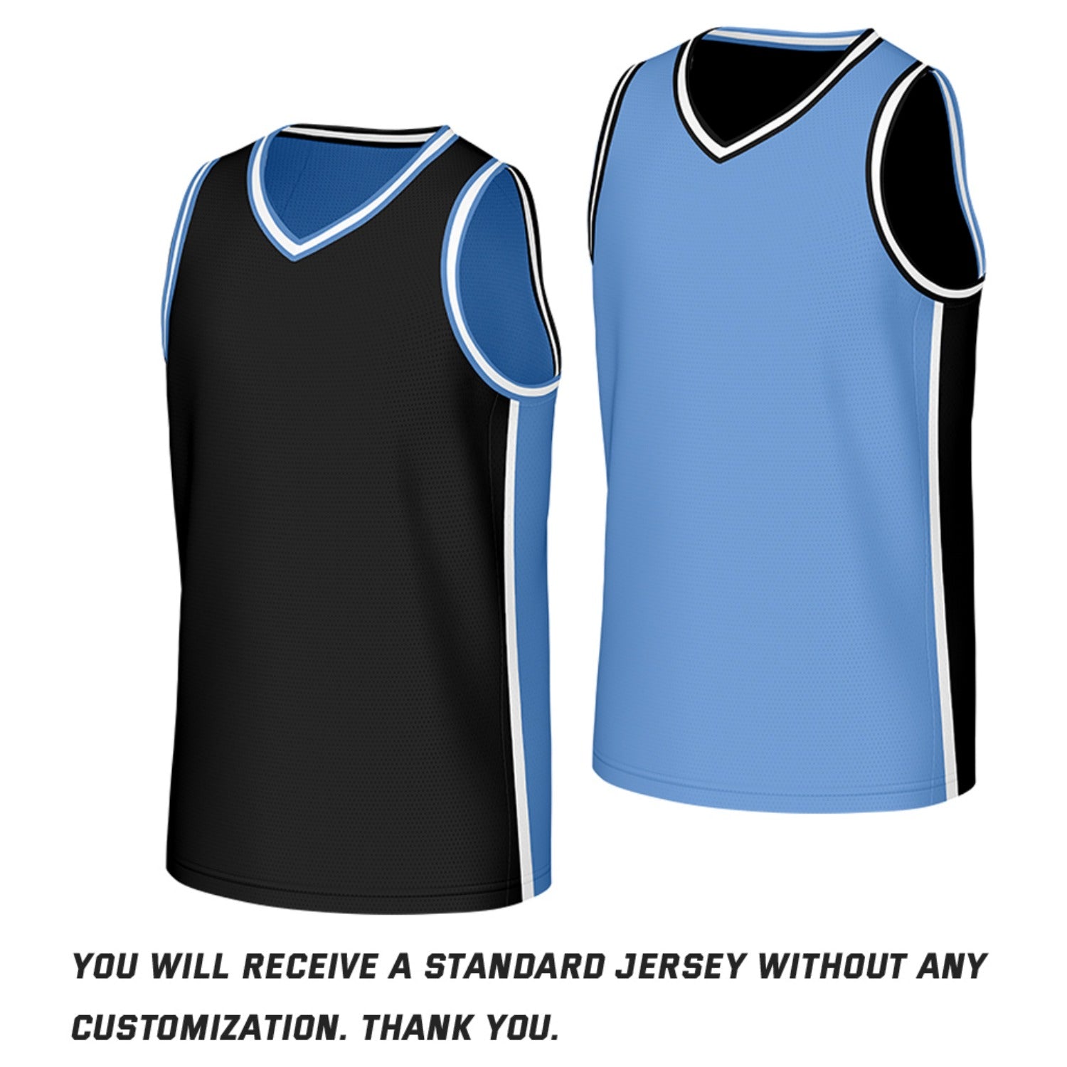 Custom Black & Light Blue Reversible Basketball Jersey | Personalized Team Jerseys with Name Number Logo