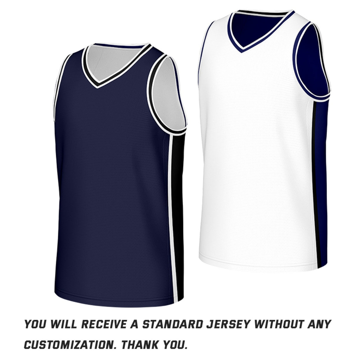 Custom Navy & White Reversible Basketball Jersey | Personalized Team Jerseys with Name Number Logo