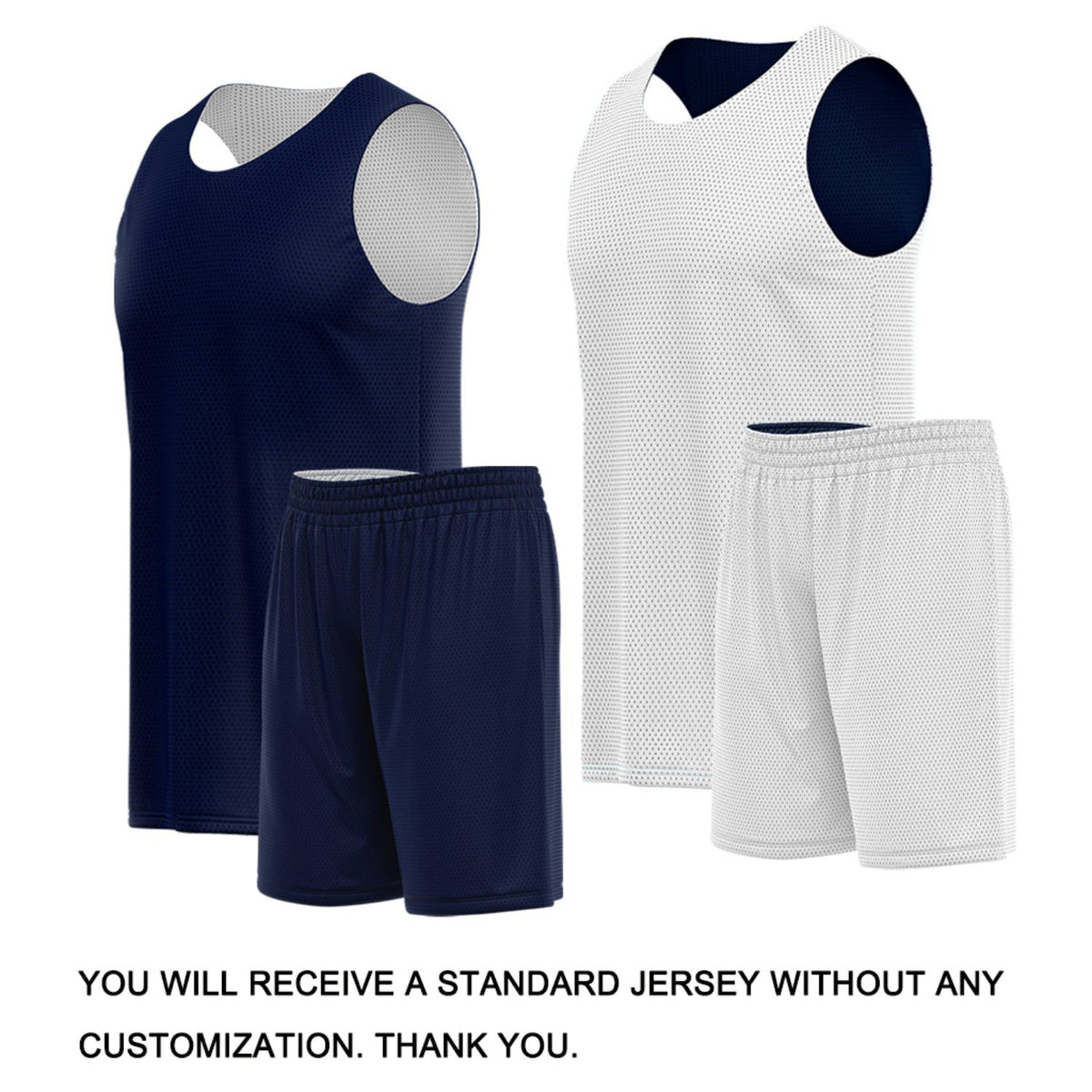 Custom Navy & White Reversible Basketball Uniform Set | Breathable Mesh Tank Top and Shorts