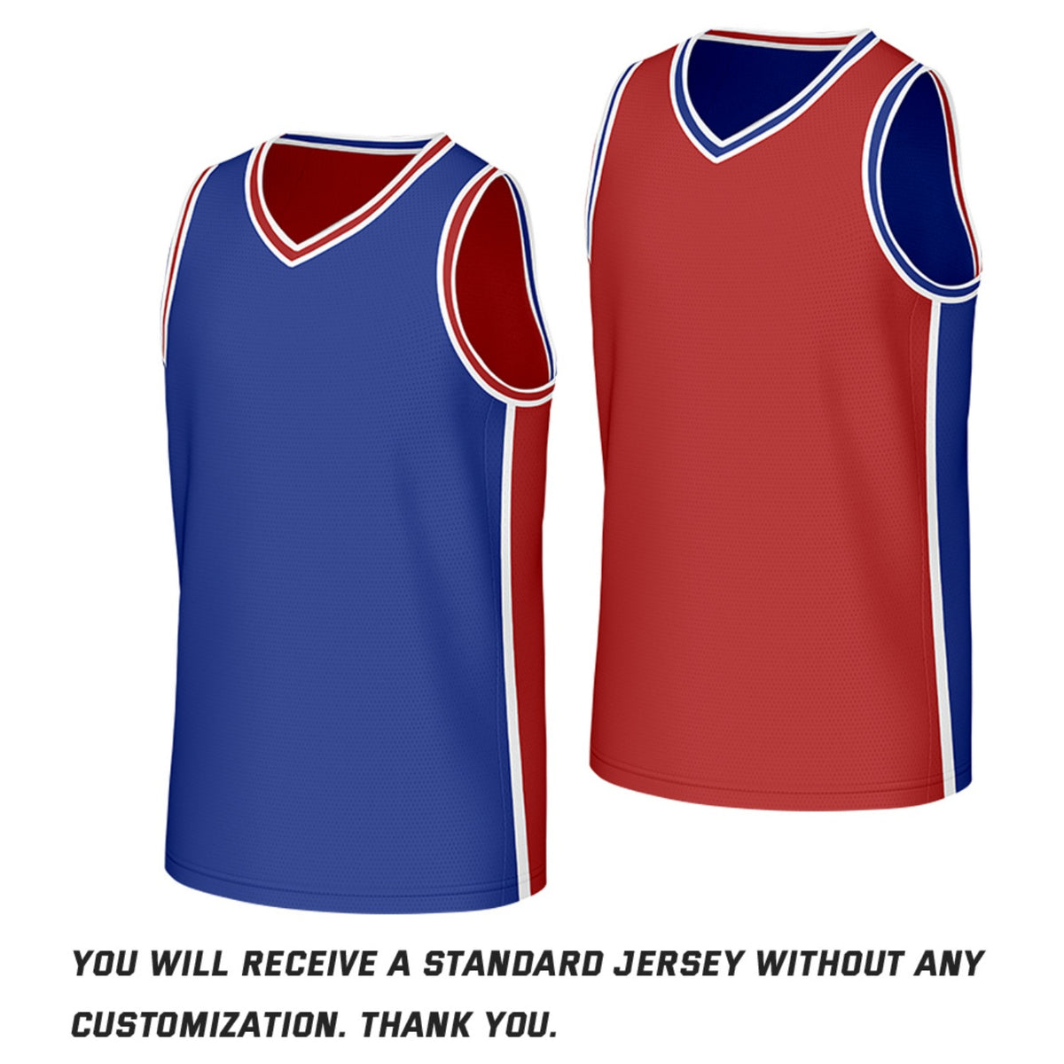 Custom Blue & Red Reversible Basketball Jersey | Personalized Team Jerseys with Name Number Logo