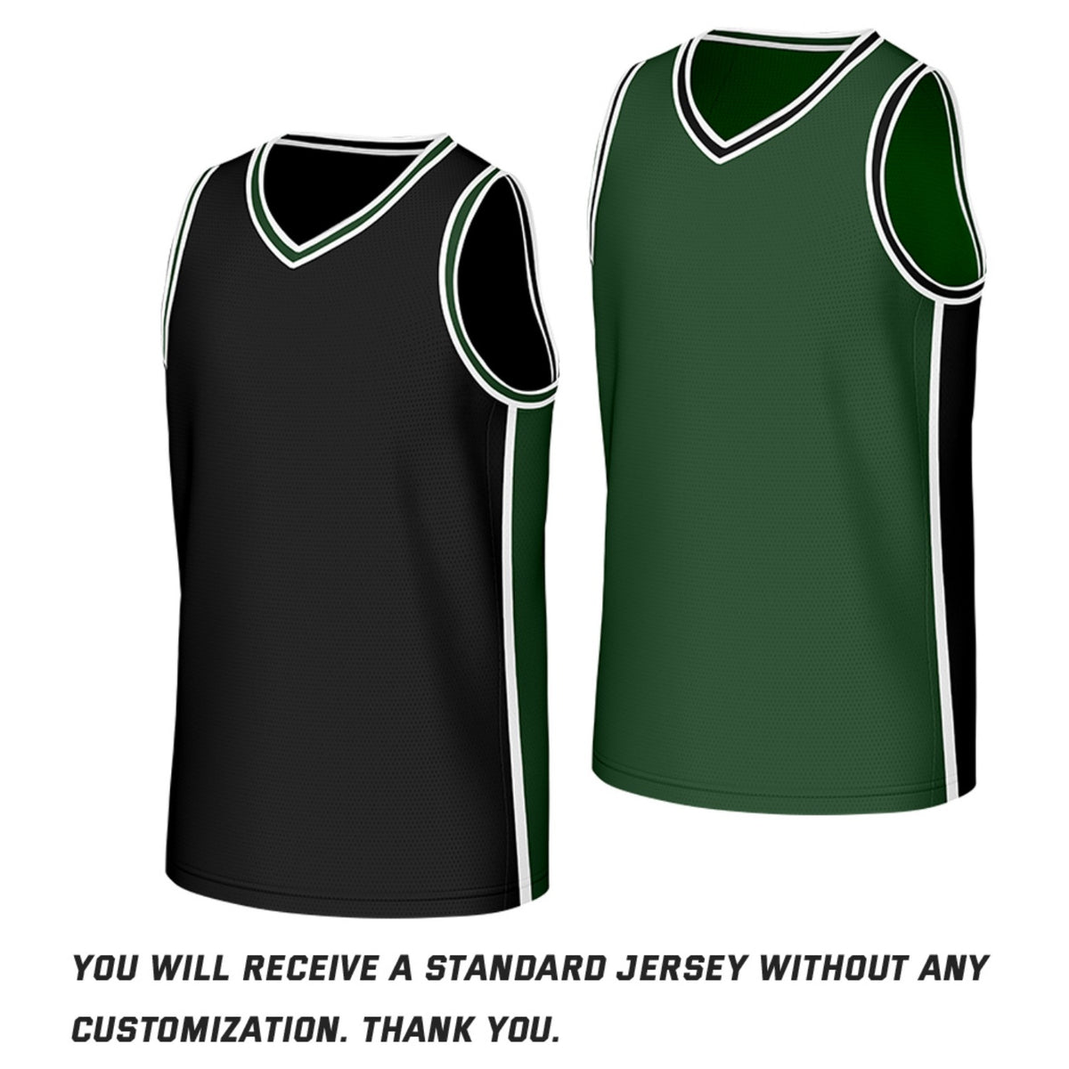 Custom Black & Green Reversible Basketball Jersey | Personalized Team Jerseys with Name Number Logo