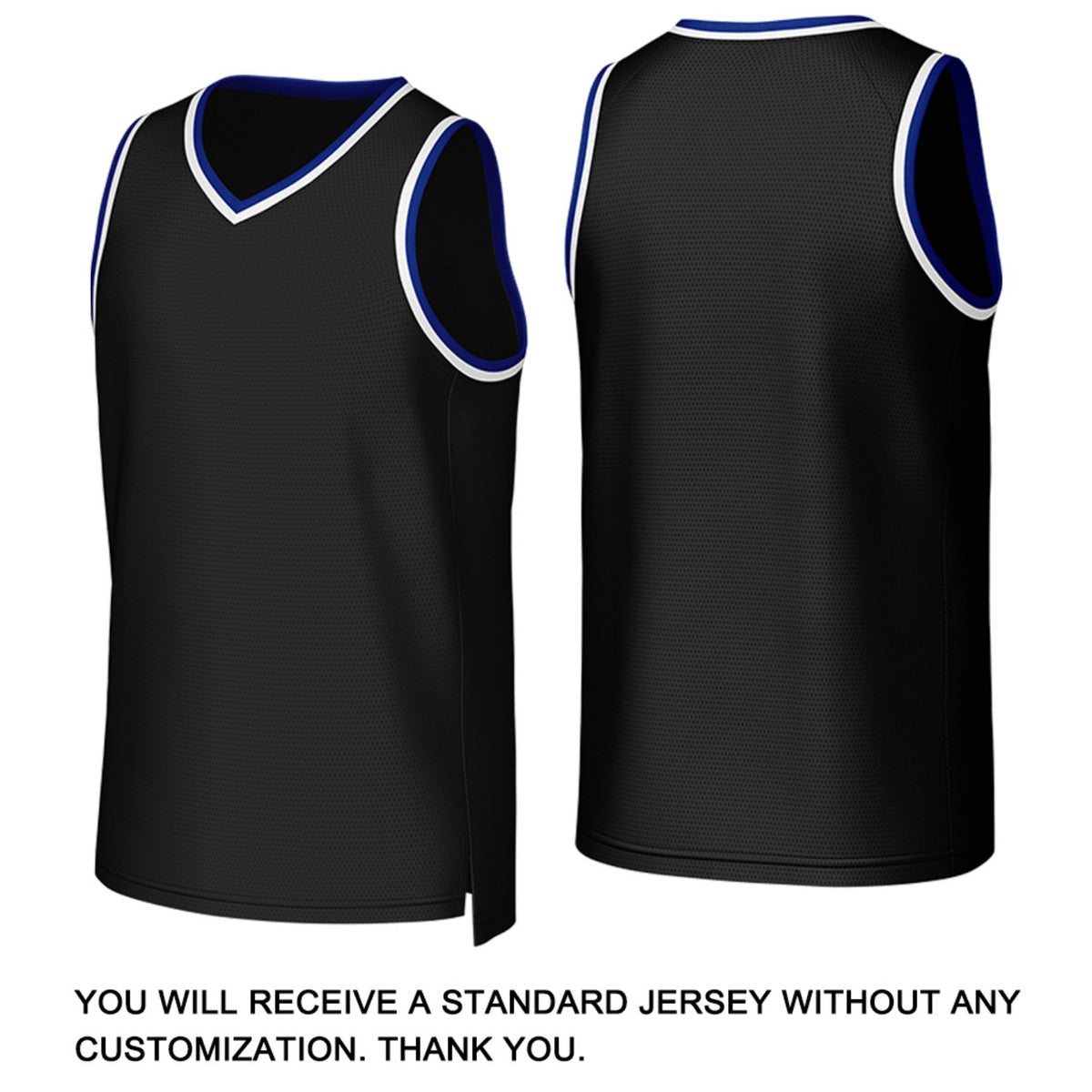 Custom Black & Blue Basketball Jersey | Personalized Name & Number Team Uniform