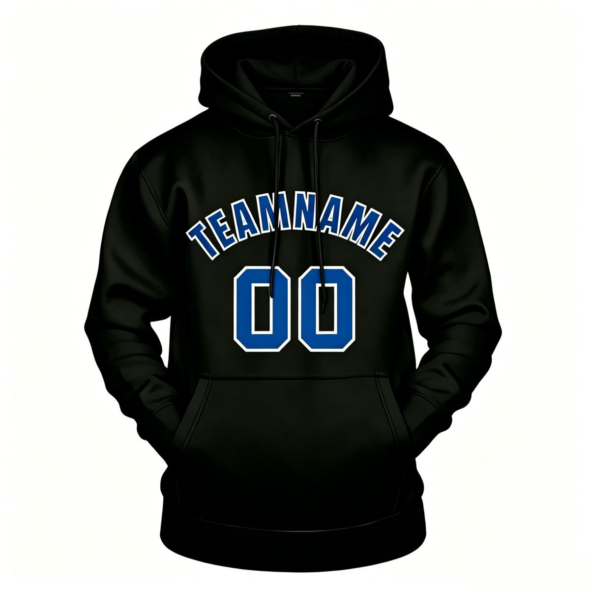 Custom Black & Blue Hoodie | Personalized Name & Number Sports Pullover | Vosoli