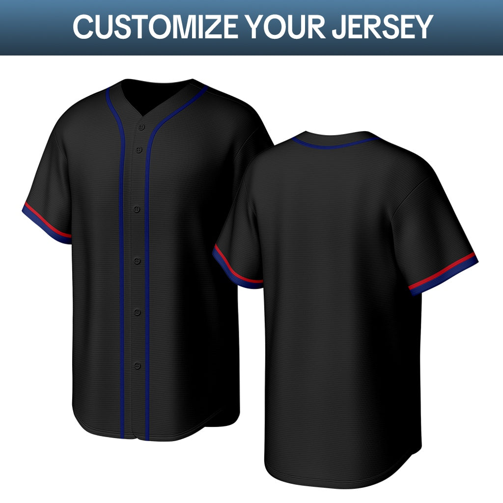 Custom Black Stitched Baseball Jersey | Personalized Name & Number | Team Uniform