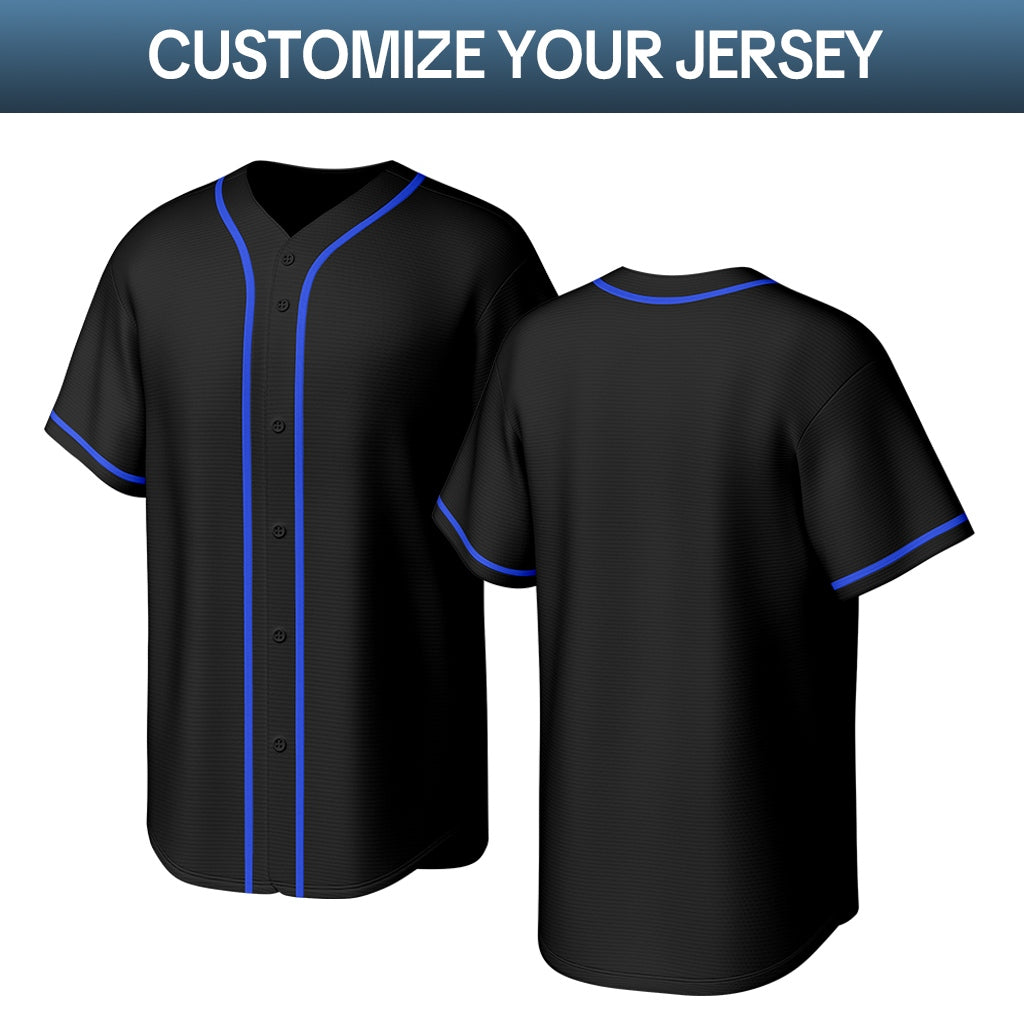 Custom Black Stitched Baseball Jersey | Personalized Name & Number | Team Uniform