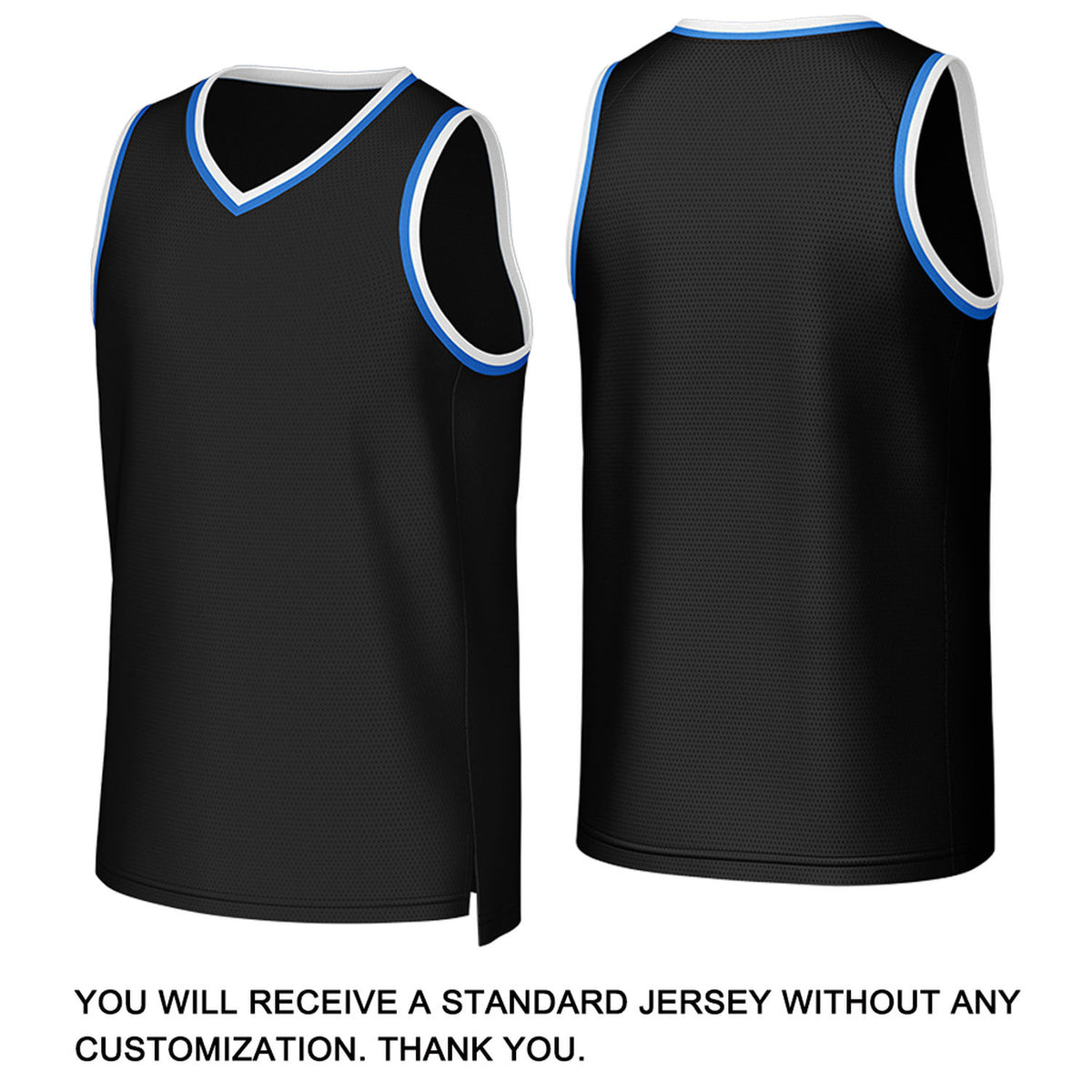 Custom Black & Bright Blue Basketball Jersey | Personalized Name & Number Team Uniform