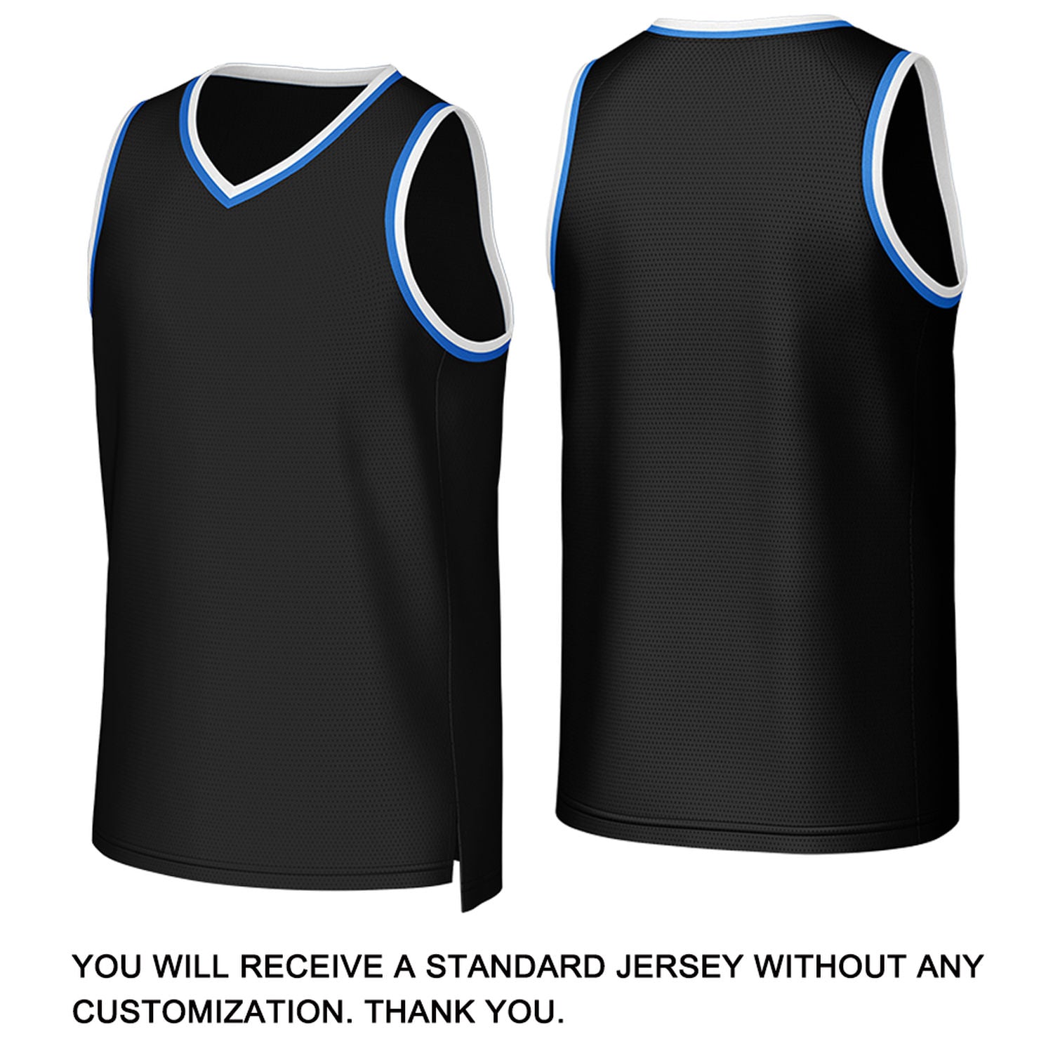 Custom Black & Bright Blue Basketball Jersey | Personalized Name & Number Team Uniform