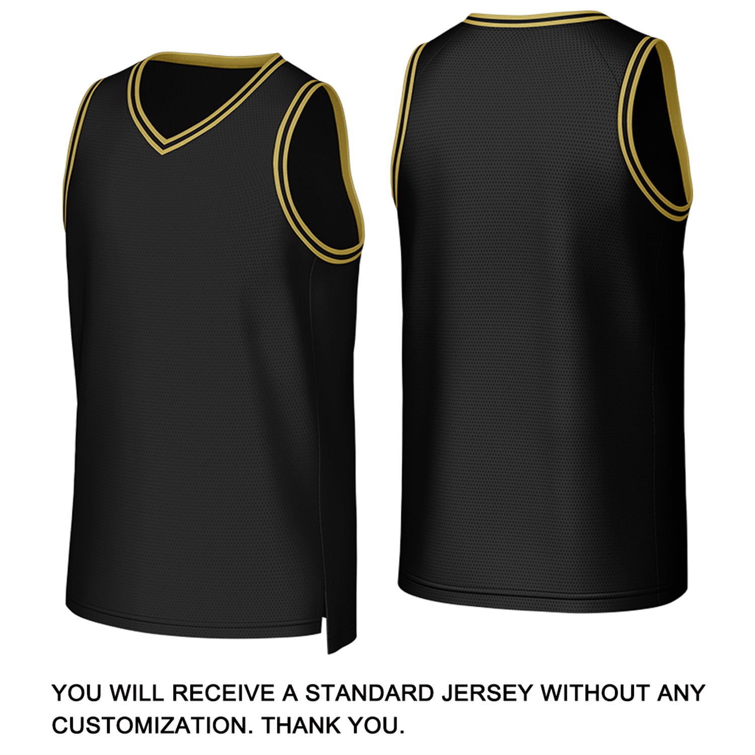 Custom Black & Gold Basketball Jersey | Personalized Name & Number Team Uniform