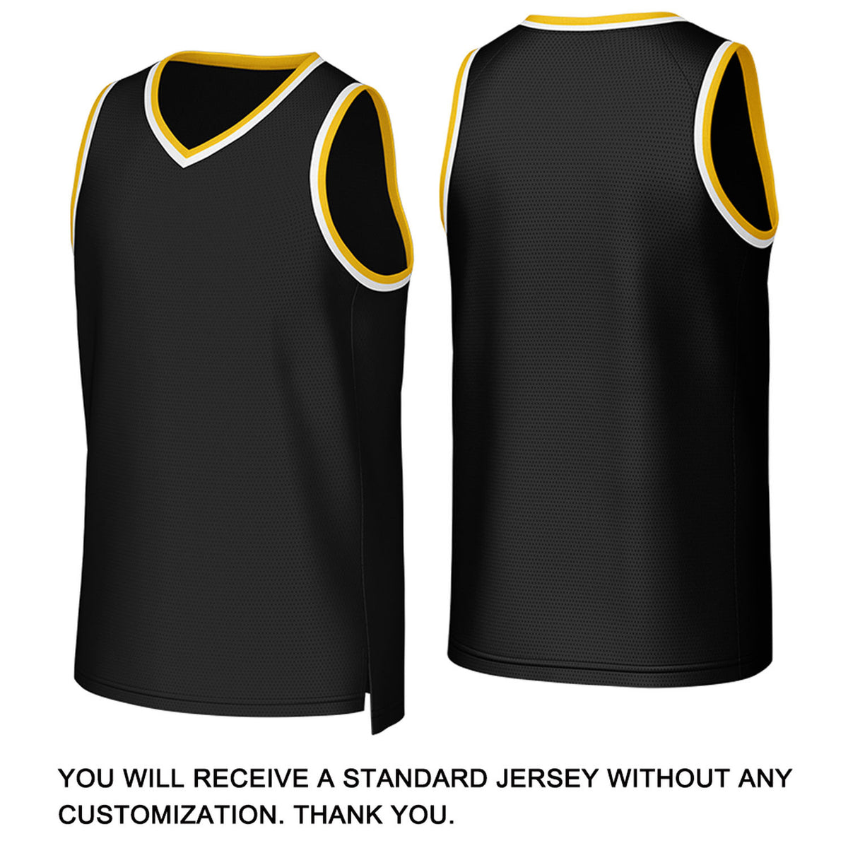 Custom Black & Gold Basketball Jersey | Personalized Name & Number Team Uniform