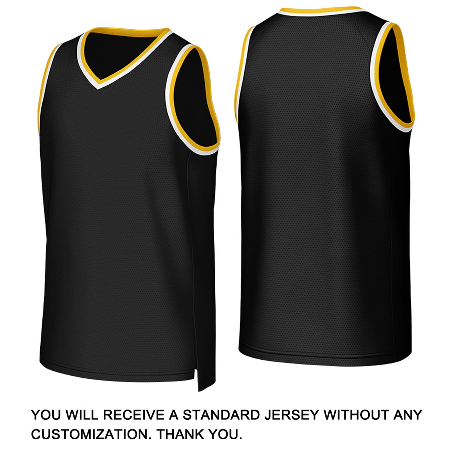 Custom Black & Gold Basketball Jersey | Personalized Name & Number Team Uniform
