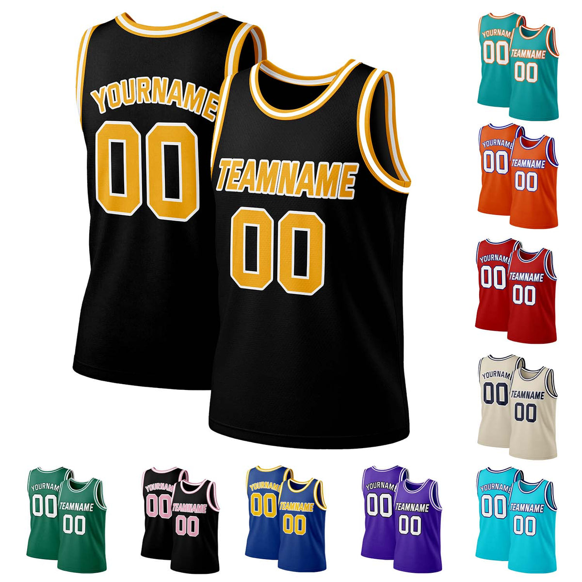 Custom Black & Gold White Mesh Basketball Jersey | Personalized Team Uniform