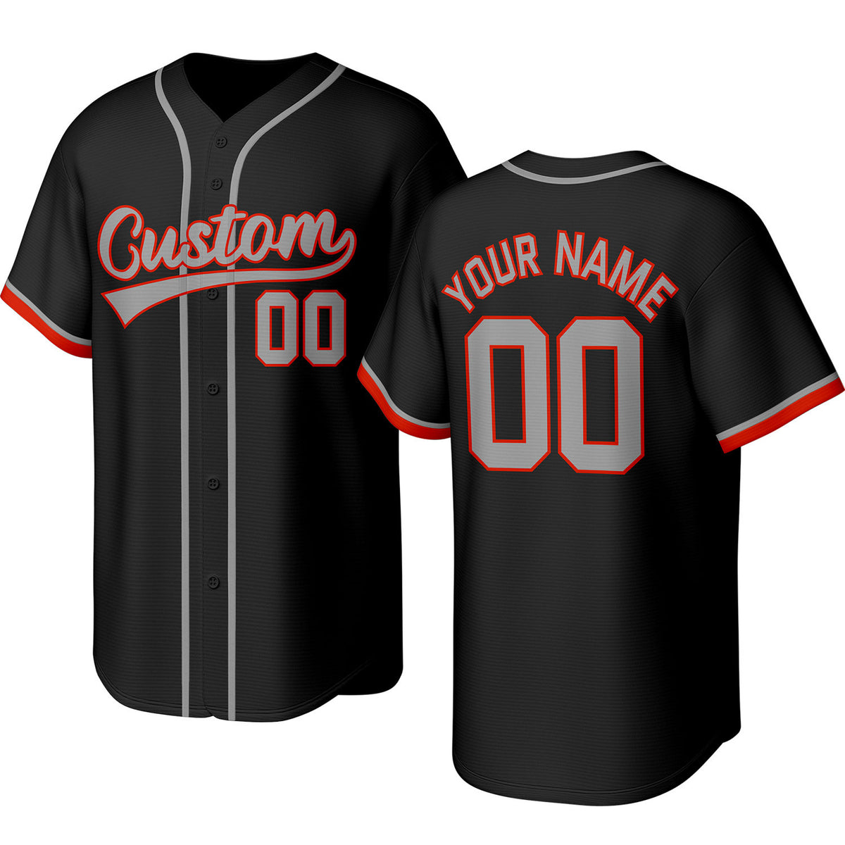 Custom black baseball jersey with stitched logo, personalized name &amp; number, button-front short-sleeve sports uniform for team men women youth game practice - Vosoli