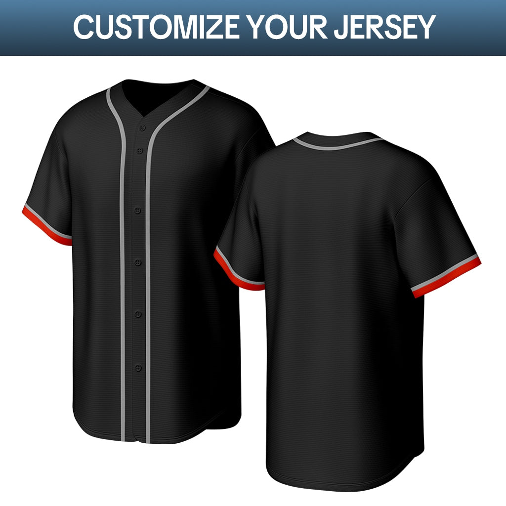 Custom Black Stitched Baseball Jersey | Personalized Name & Number | Team Uniform