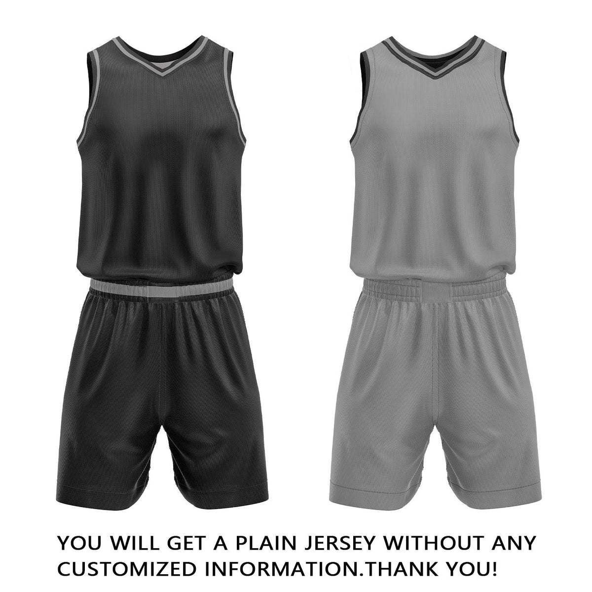 Custom Black & Gray Reversible Basketball Jersey Shorts Set | Personalized Full Team Uniform