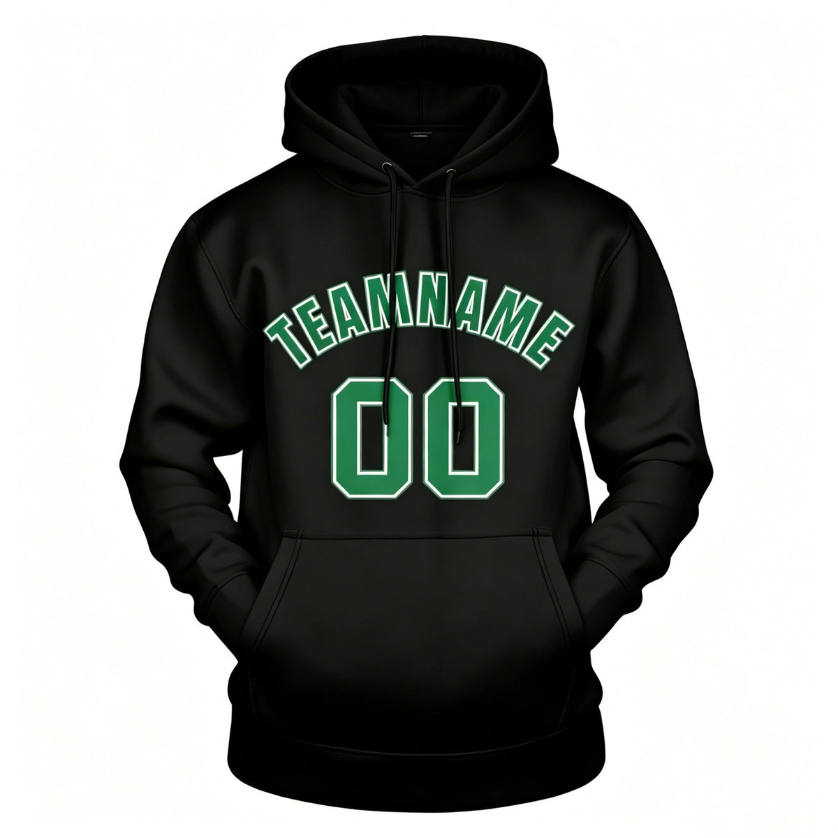 Custom Black & Green Hoodie | Personalized Name & Number Sports Pullover | Vosoli