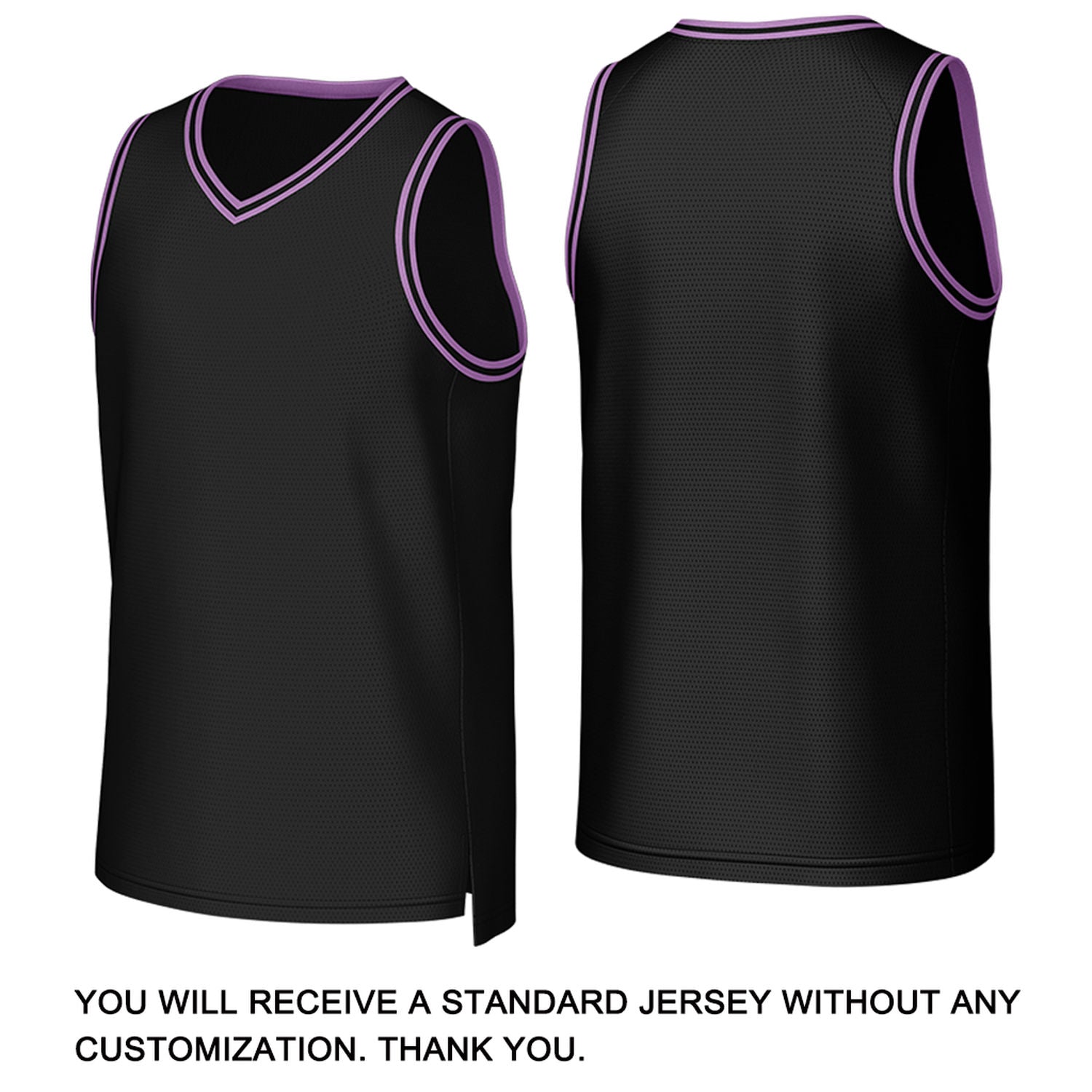 Custom Black & Lavender Basketball Jersey | Personalized Name & Number Team Uniform