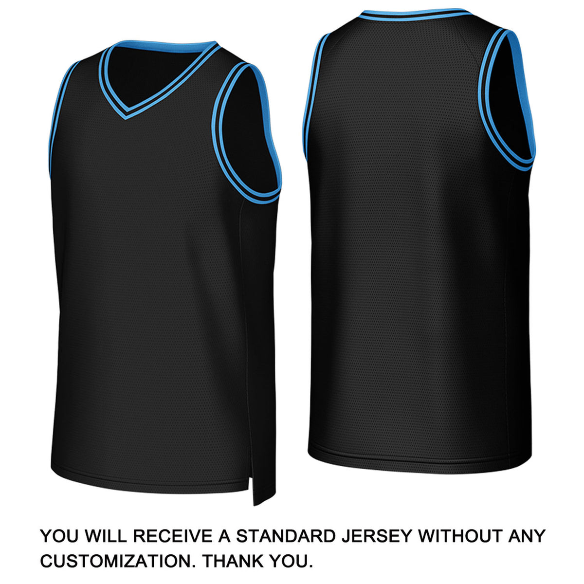 Custom Black & Light Blue Basketball Jersey | Personalized Name & Number Team Uniform
