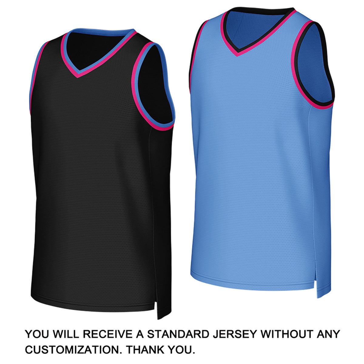 Custom Black & Light Blue Reversible Basketball Jersey | Personalized Team Uniform