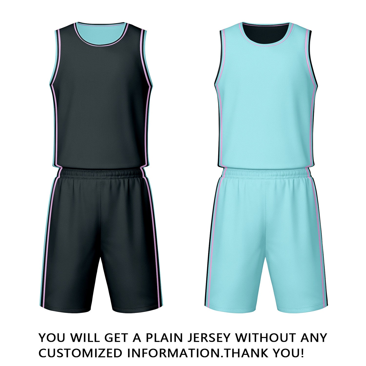 Custom Black & Mint Reversible Basketball Jersey Shorts Set | Personalized Team Uniform