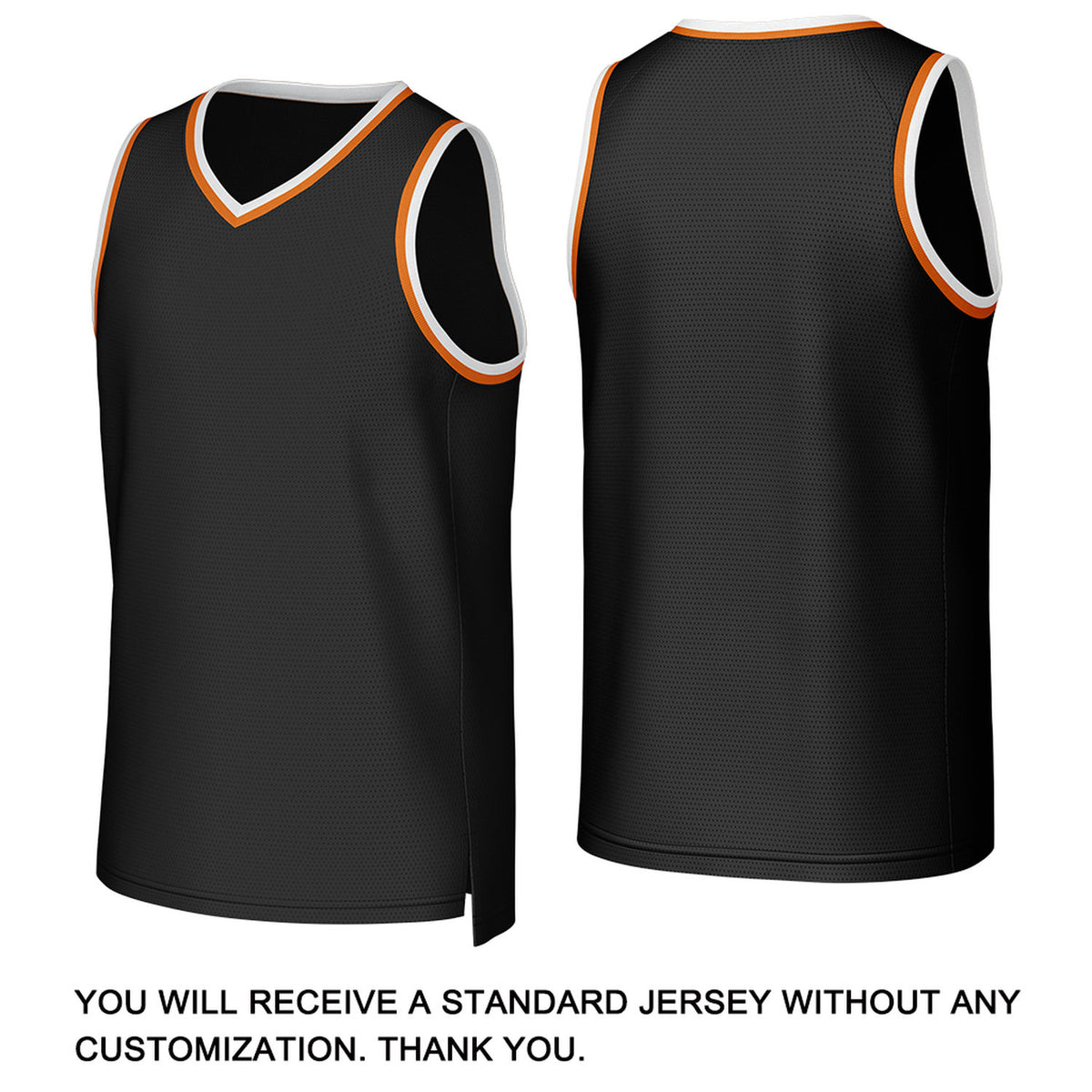Custom Black & Orange Basketball Jersey | Personalized Name & Number Team Uniform