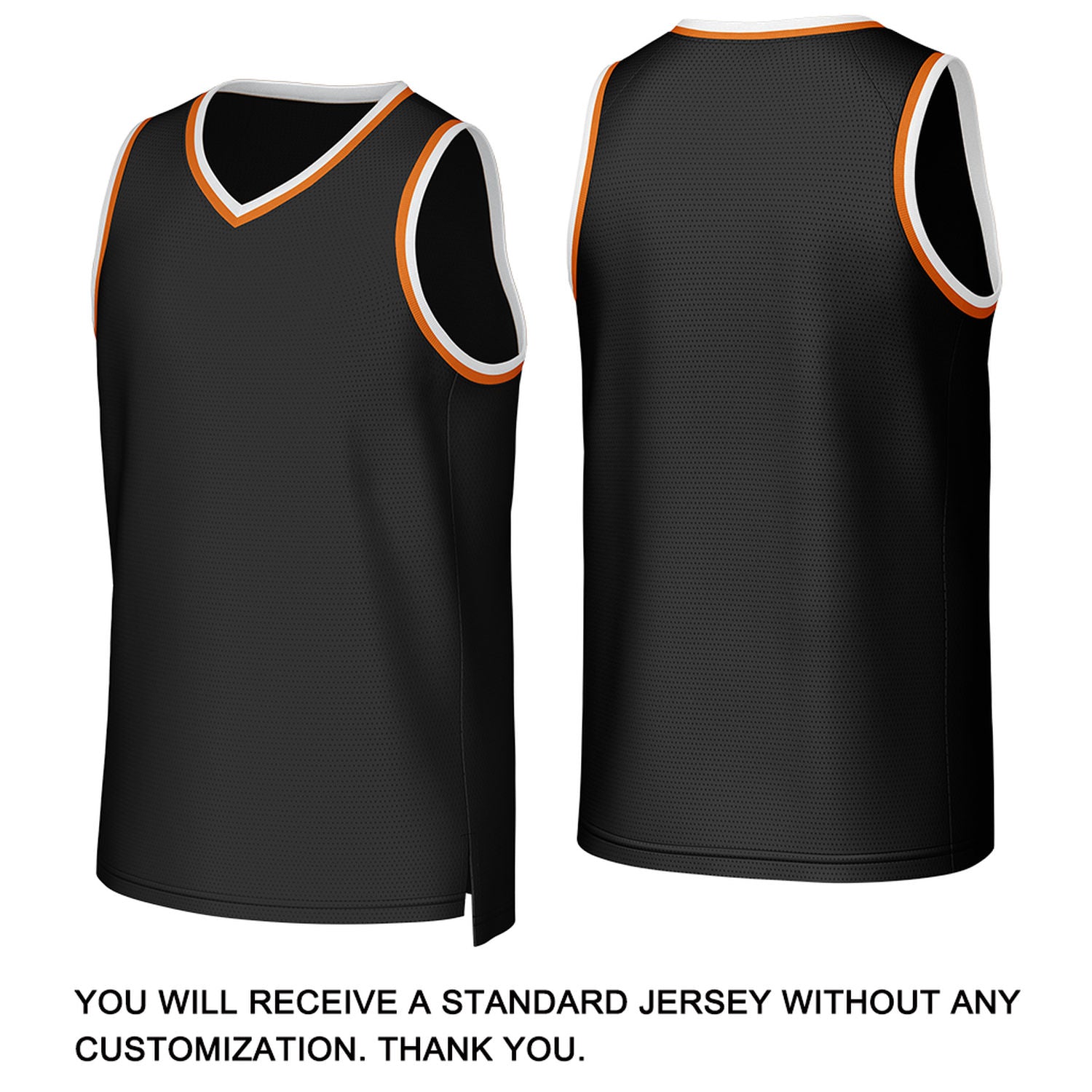 Custom Black & Orange Basketball Jersey | Personalized Name & Number Team Uniform