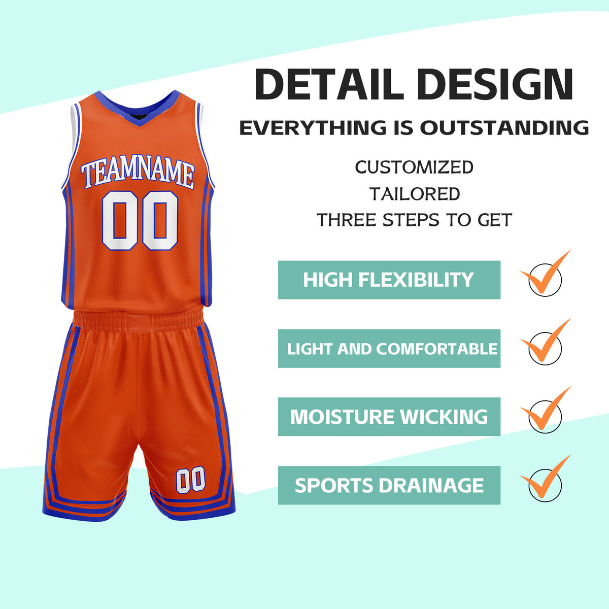 Custom Black & Orange Reversible Basketball Jersey Shorts Set | Personalized Full Vintage Team Uniform