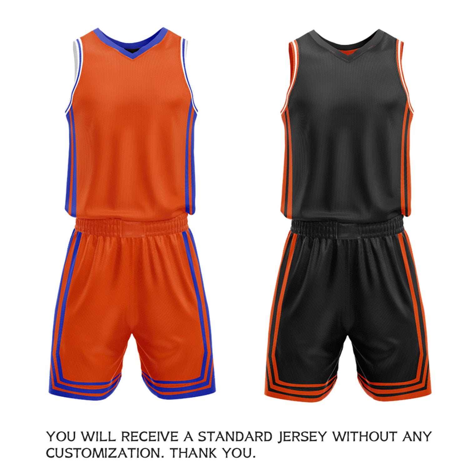 Custom Black & Orange Reversible Basketball Jersey Shorts Set | Personalized Full Vintage Team Uniform