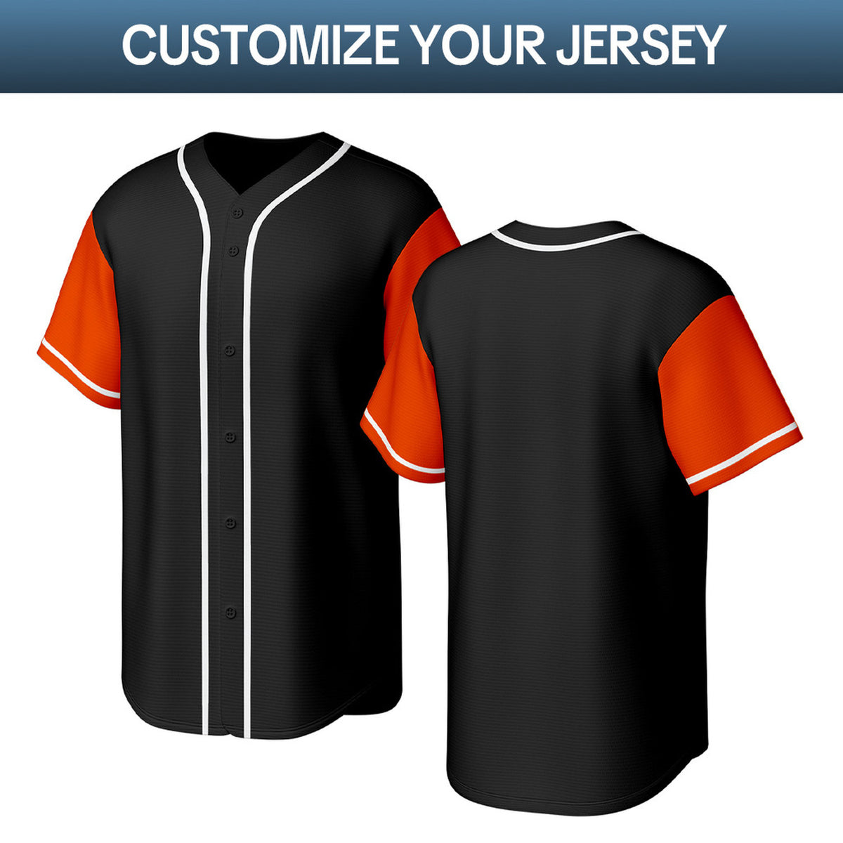 Custom Black Orange & White Personalized Baseball Jersey | Team Sports Uniform | Vosoli