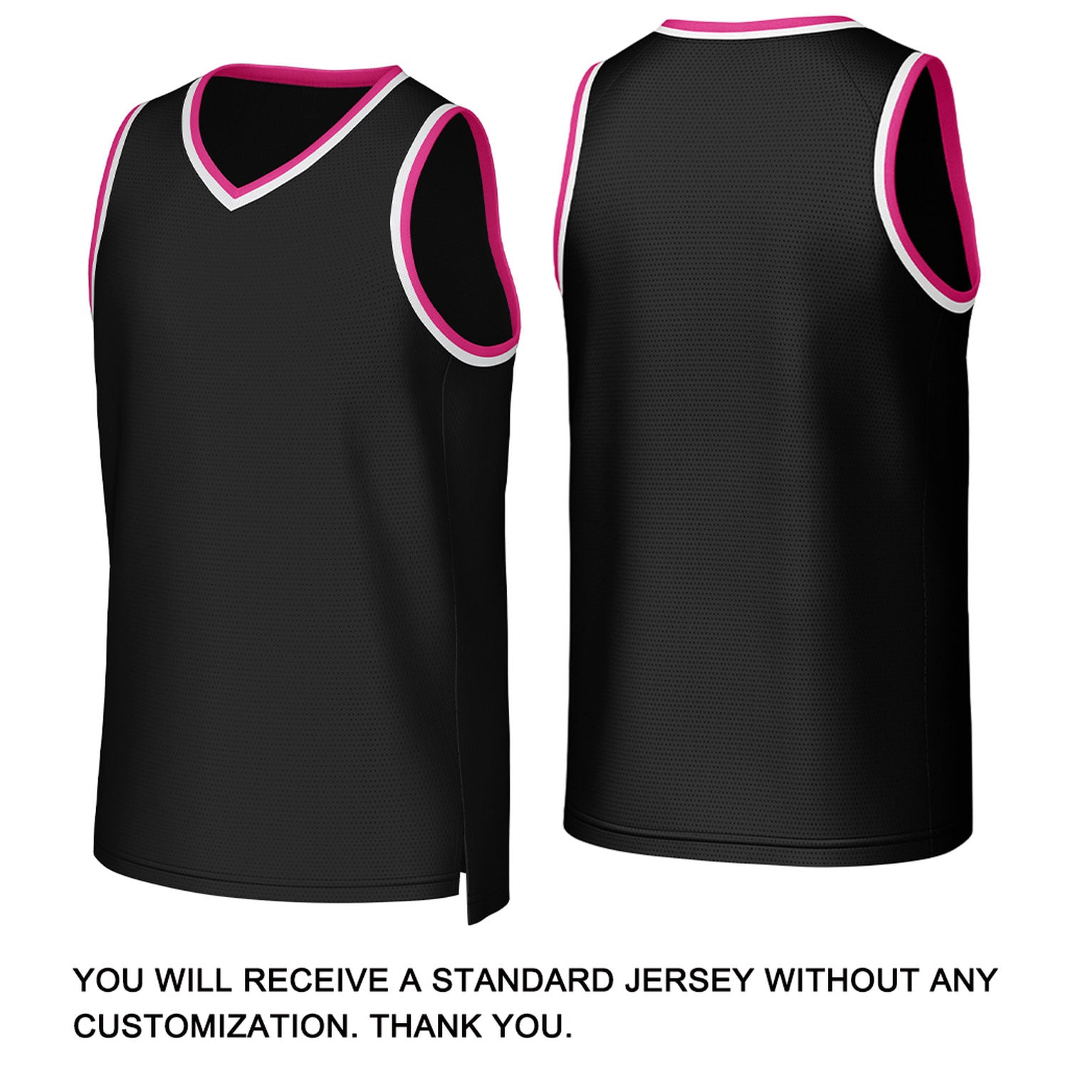 Custom Black & Pink Basketball Jersey | Personalized Name & Number Team Uniform