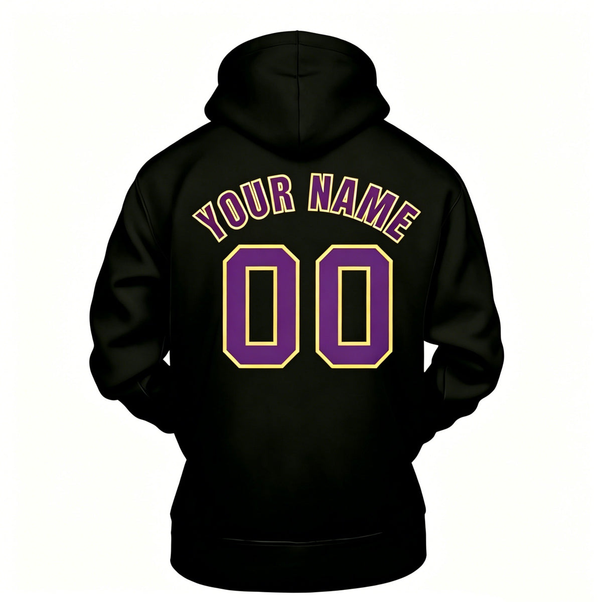 Custom Black & Purple Hoodie | Personalized Name & Number Sports Pullover | Vosoli