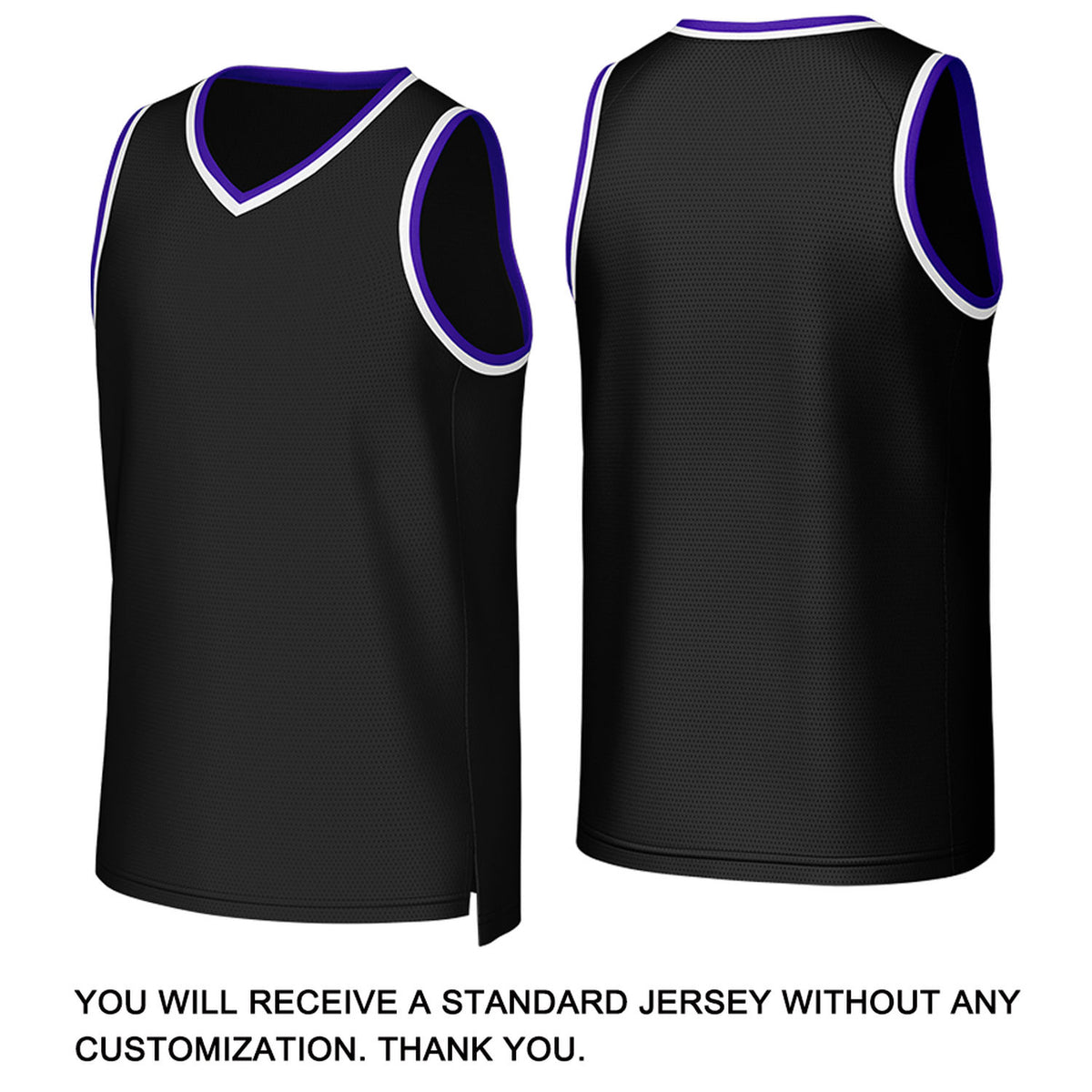 Custom Black & Purple Basketball Jersey | Personalized Name & Number Team Uniform