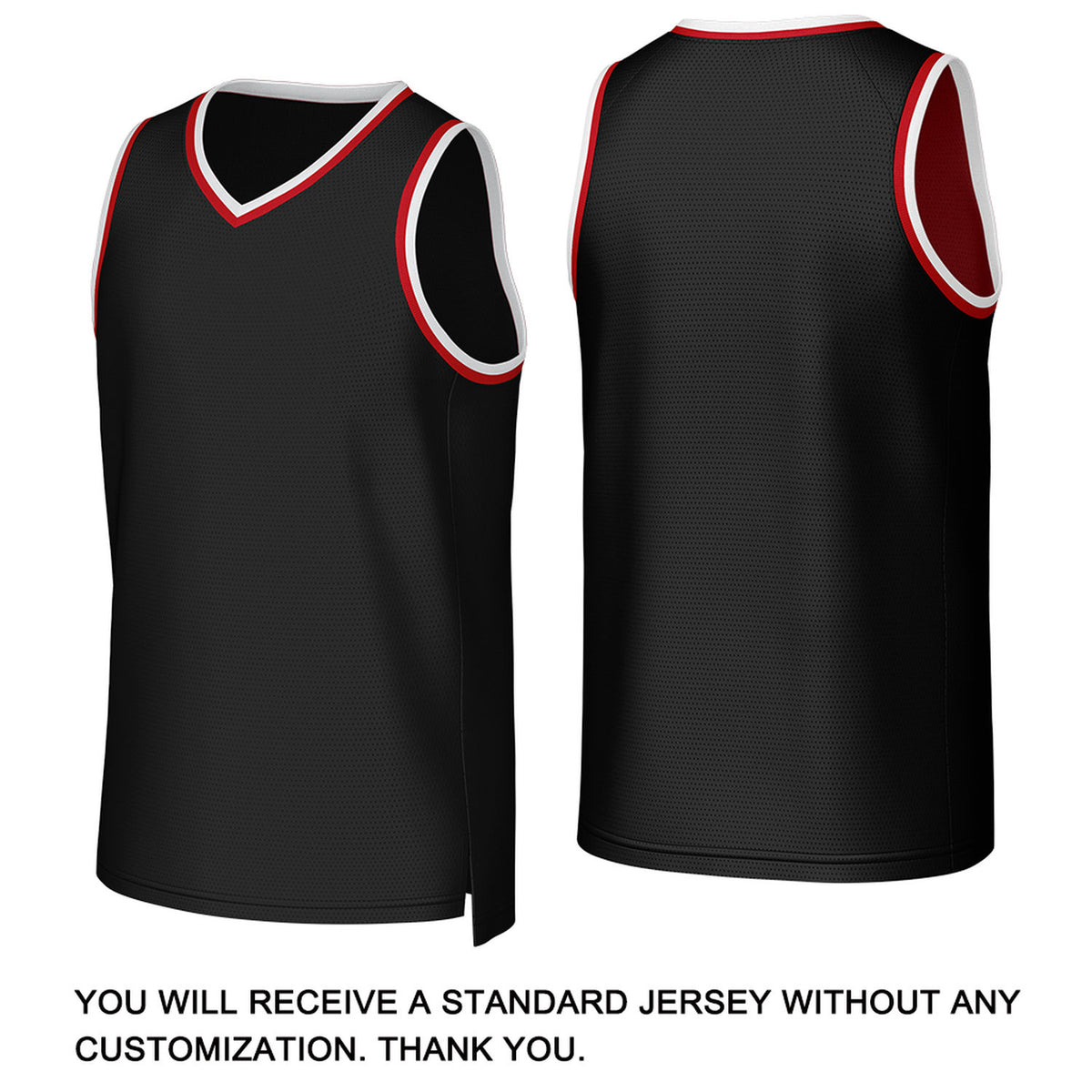 Custom Black & Red Mesh Basketball Jersey | Personalized Name & Number Team Uniform