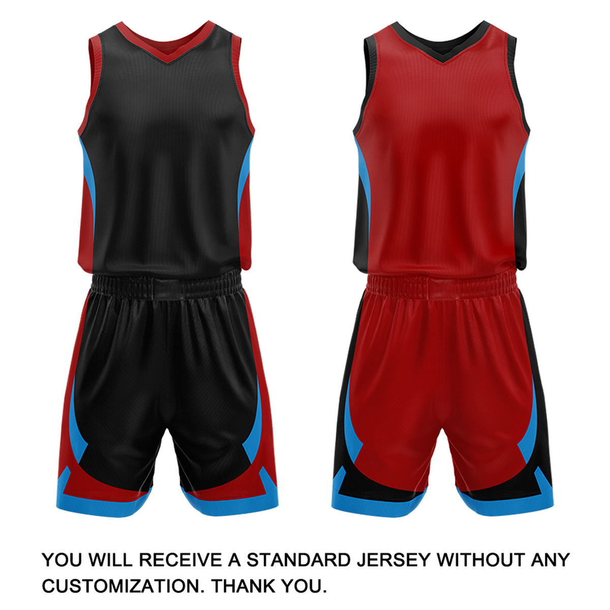 Custom Black Red Reversible Basketball Jersey Set | Personalized Name Number Mesh Sports Uniform