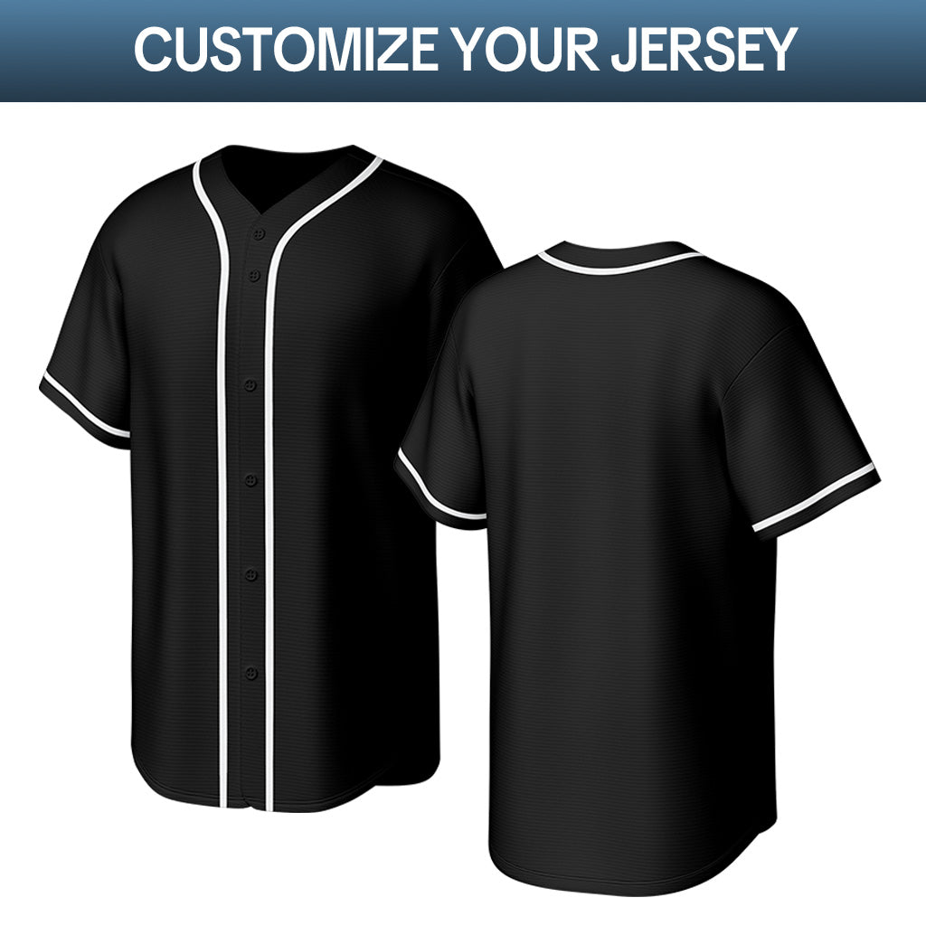 Custom Stitched Baseball Jersey Black Red White | Personalized Name & Number | Team Uniform