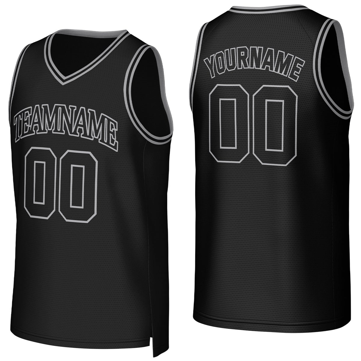 Custom black-silver mesh basketball jersey with logo, personalized name &amp; number, team uniform for men women youth game practice - Vosoli