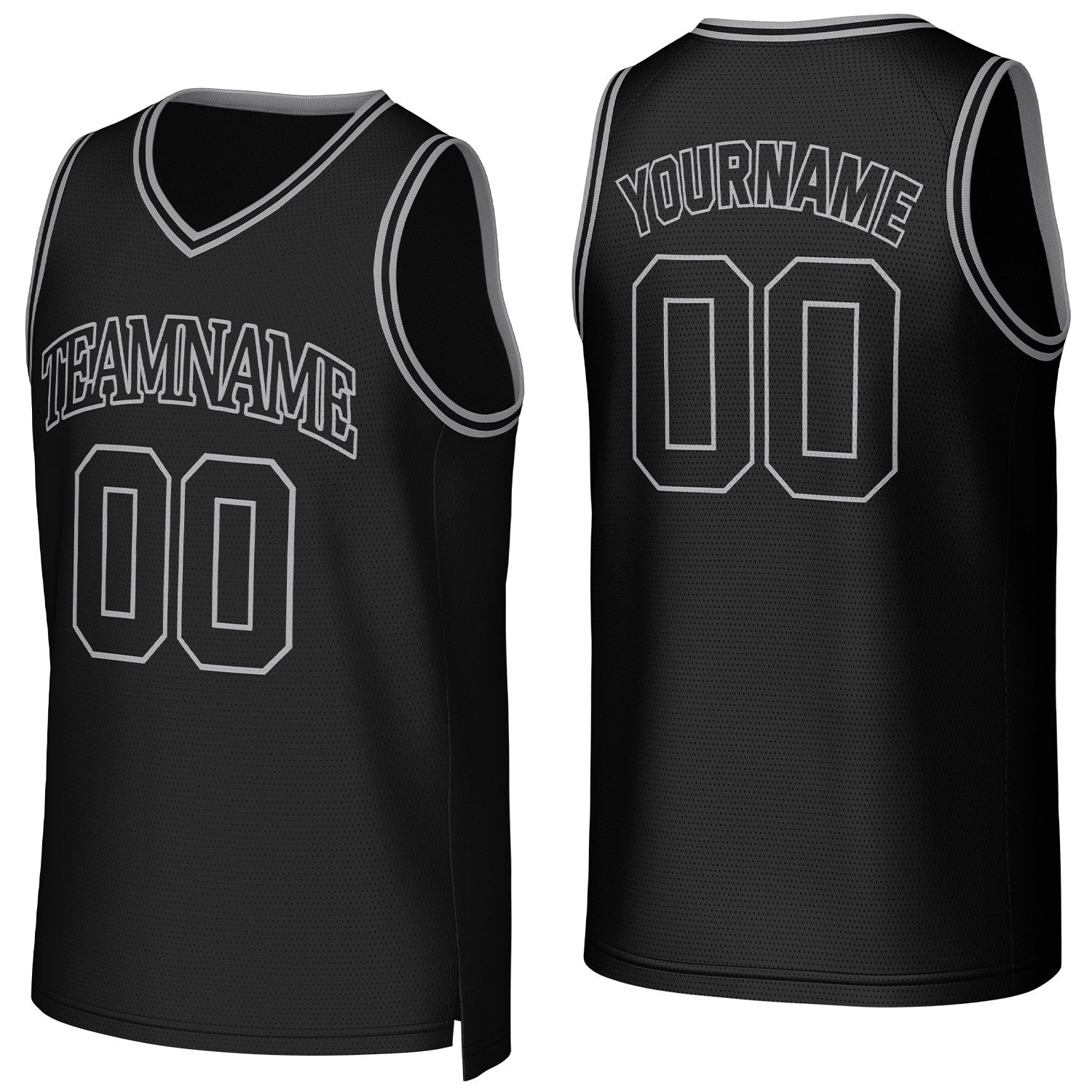 Custom black-silver mesh basketball jersey with logo, personalized name & number, team uniform for men women youth game practice - Vosoli