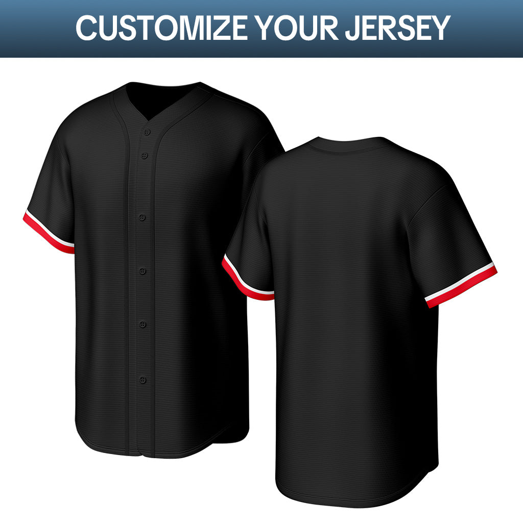 Custom Black Stitched Baseball Jersey | Personalized Name & Number | Team Uniform