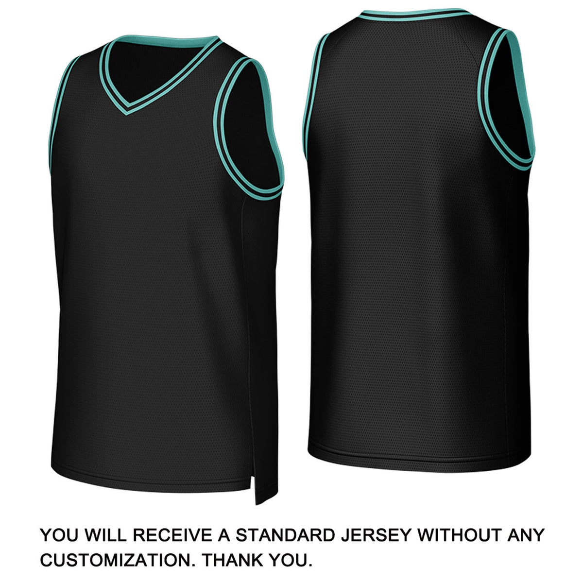 Custom Black & Teal Basketball Jersey | Personalized Name & Number Team Uniform
