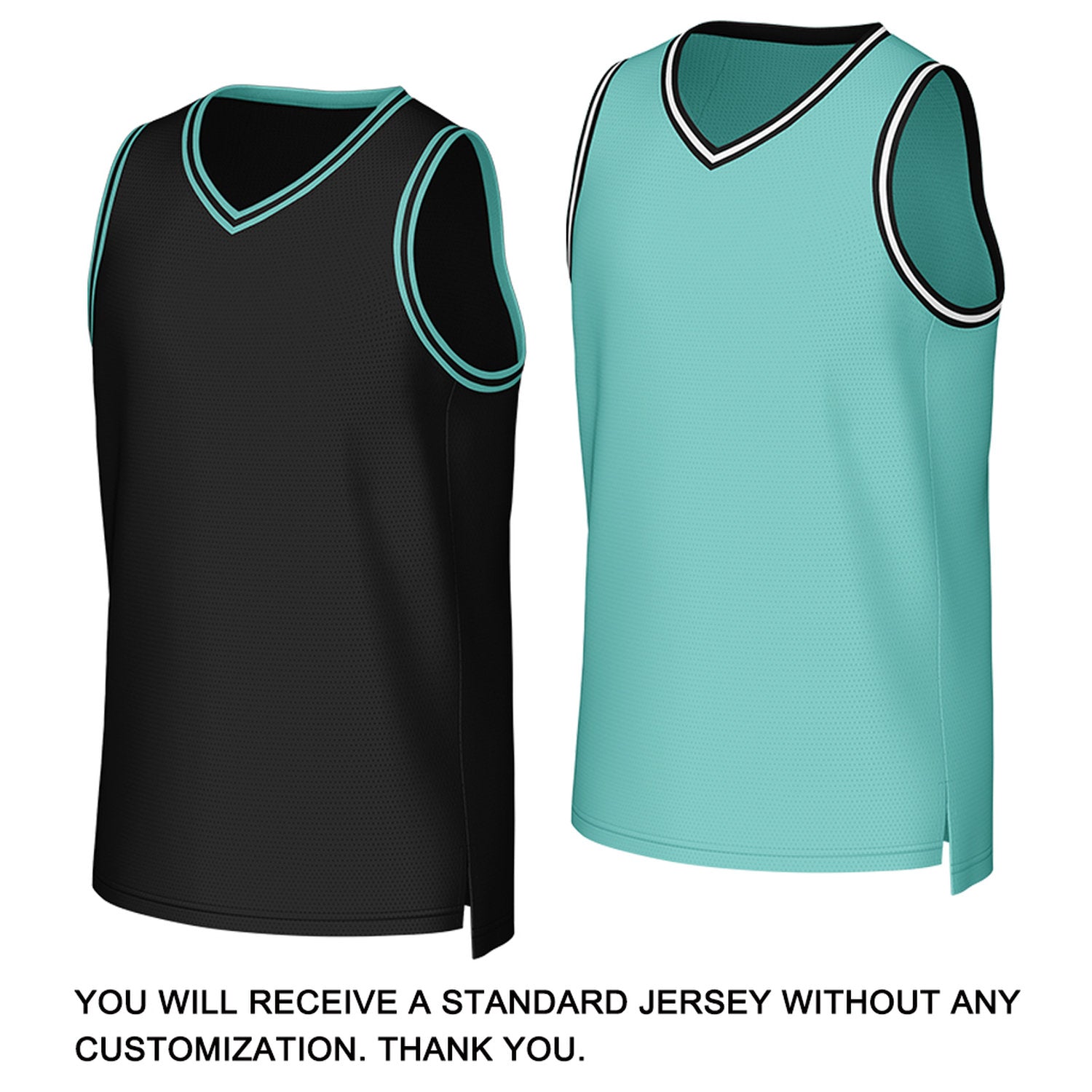Custom Black & Teal Reversible Basketball Jersey | Personalized Team Uniform