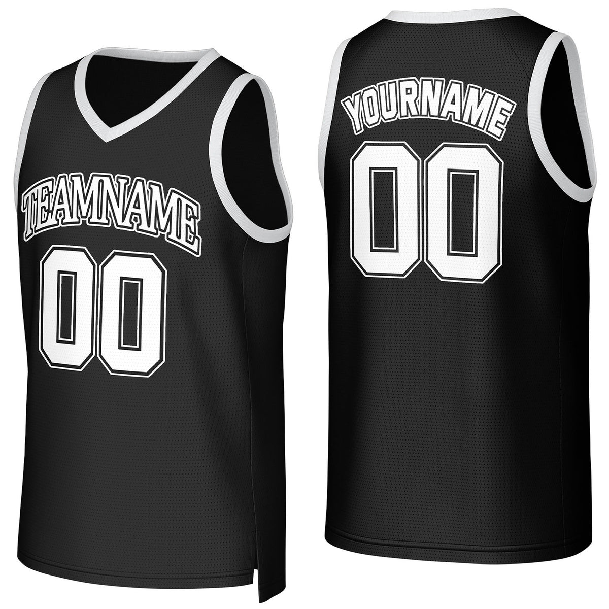 Custom black basketball jersey with logo, personalized name &amp; number, team uniform for men women youth game practice - Vosoli