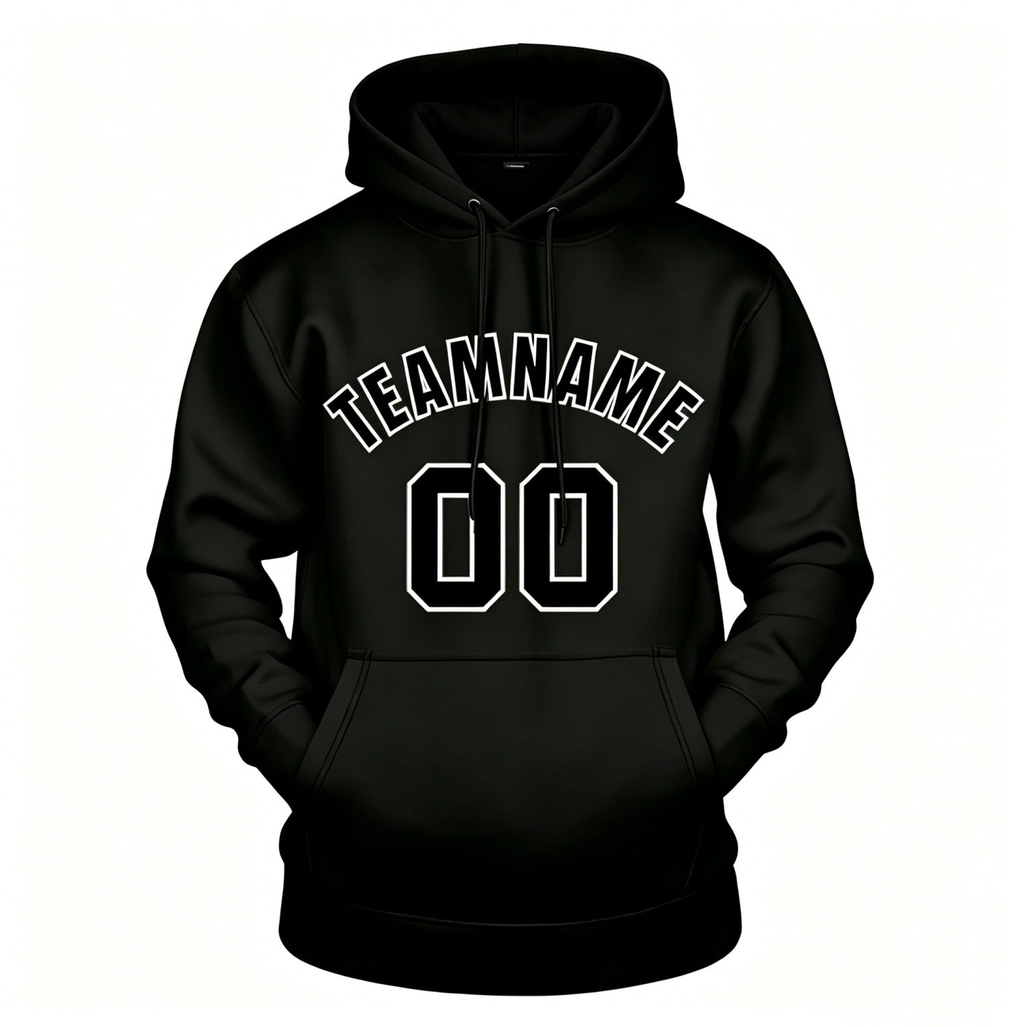 Custom Black & White Hoodie | Personalized Name & Number Sports Pullover | Vosoli