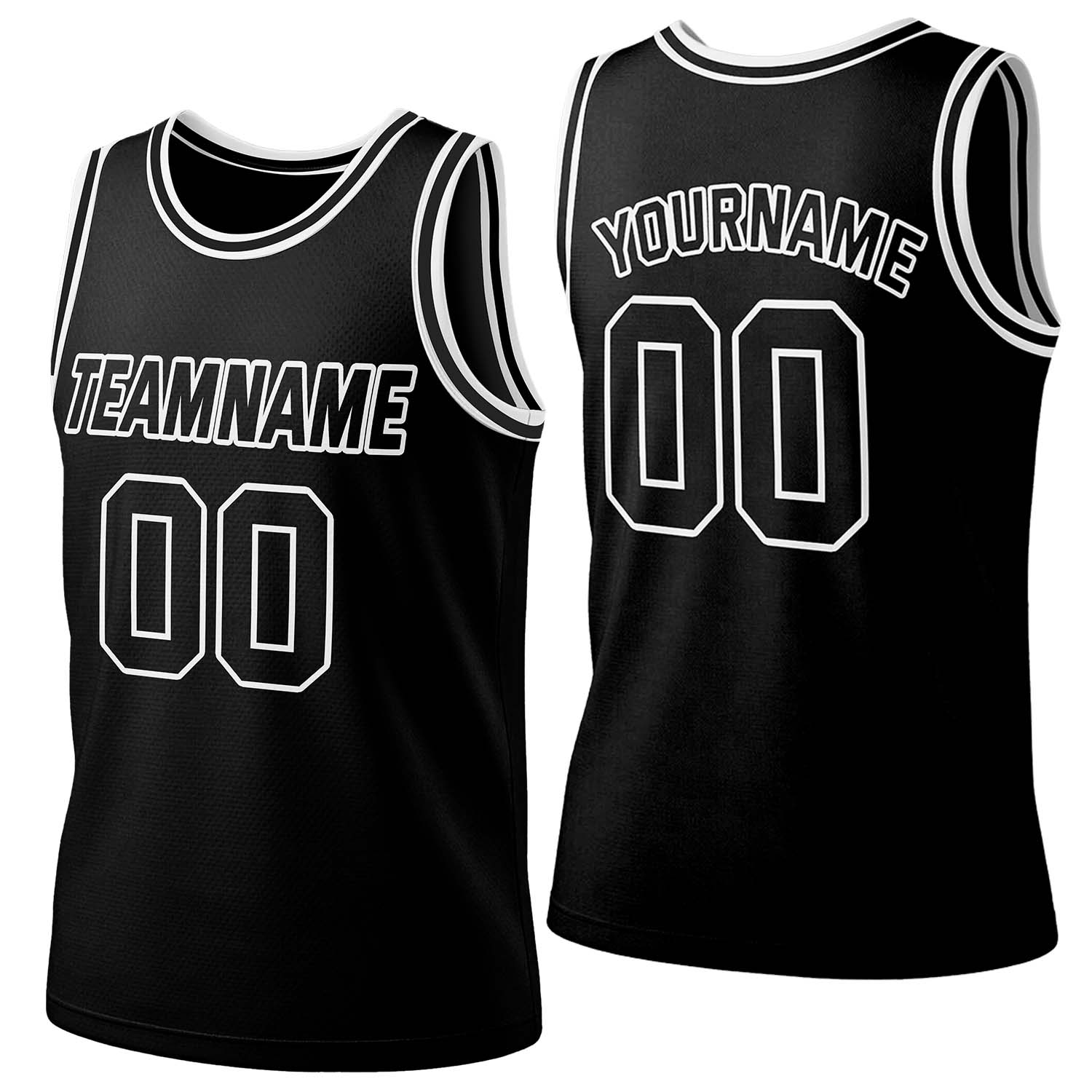 Custom black-white mesh basketball jersey with logo, personalized name & number, team uniform for men women youth game practice - Vosoli