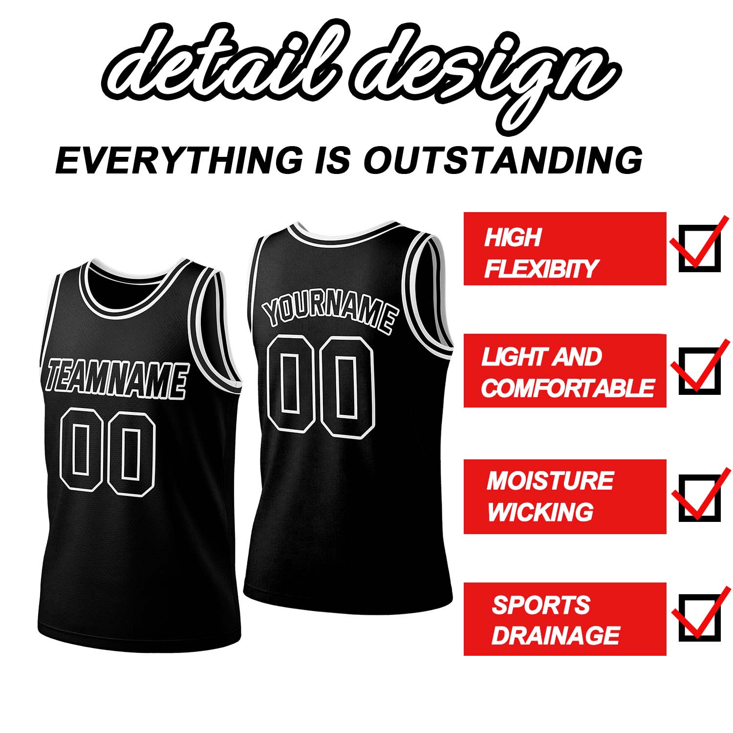 Custom Black & White Mesh Basketball Jersey | Personalized Name & Number Team Uniform