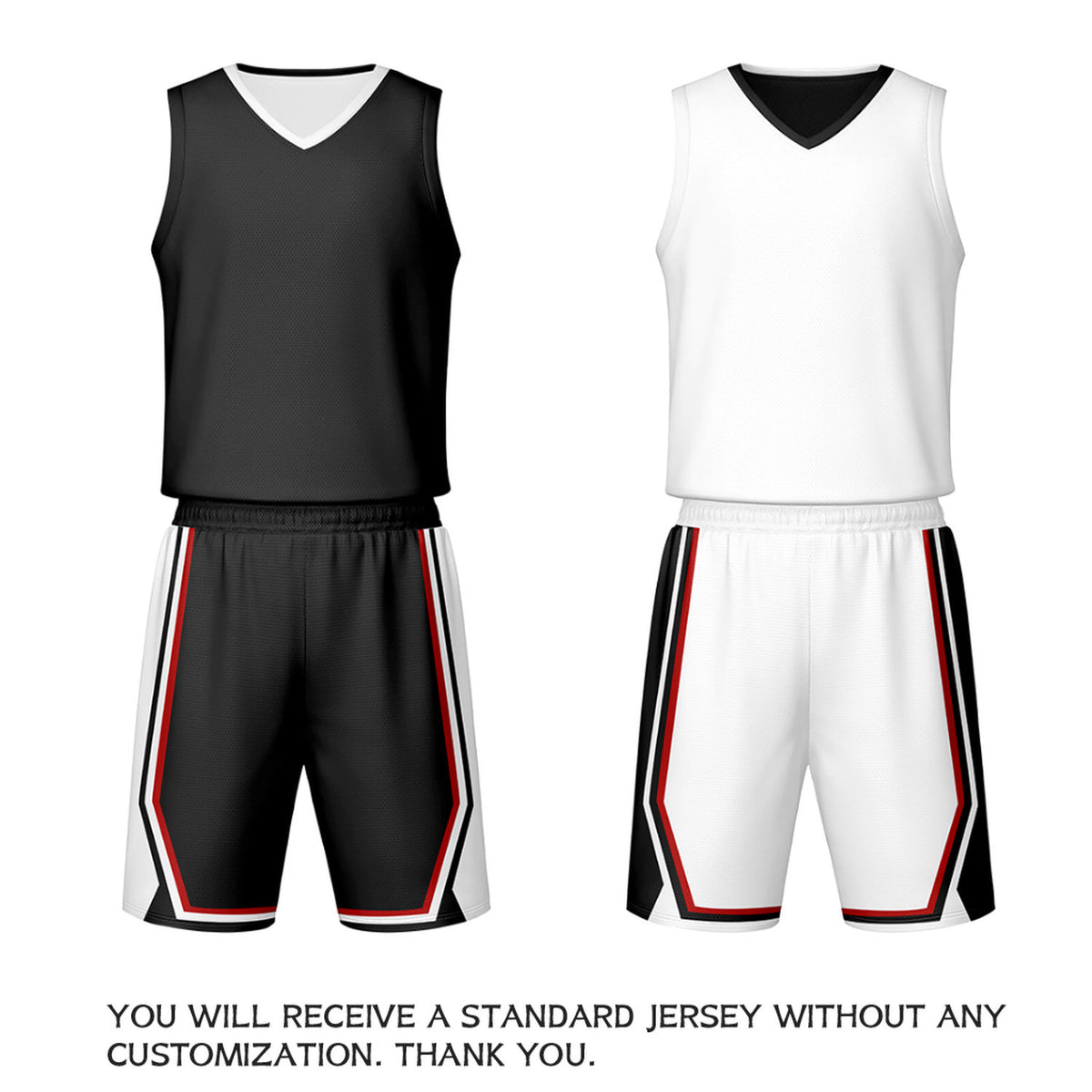 Custom Black White Reversible Basketball Jersey Set | Personalized Name Number Mesh Sports Uniform