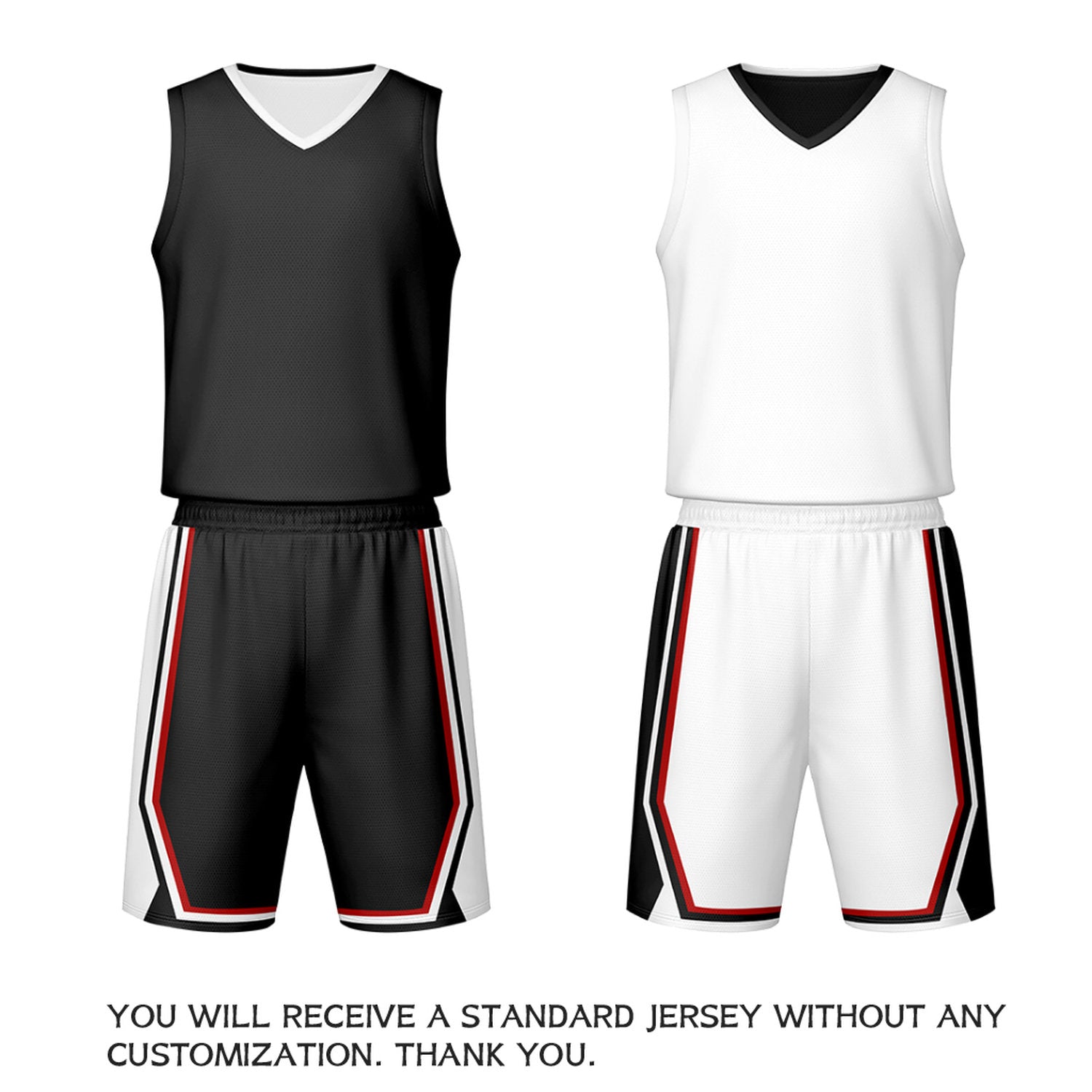 Custom Black White Reversible Basketball Jersey Set | Personalized Name Number Mesh Sports Uniform