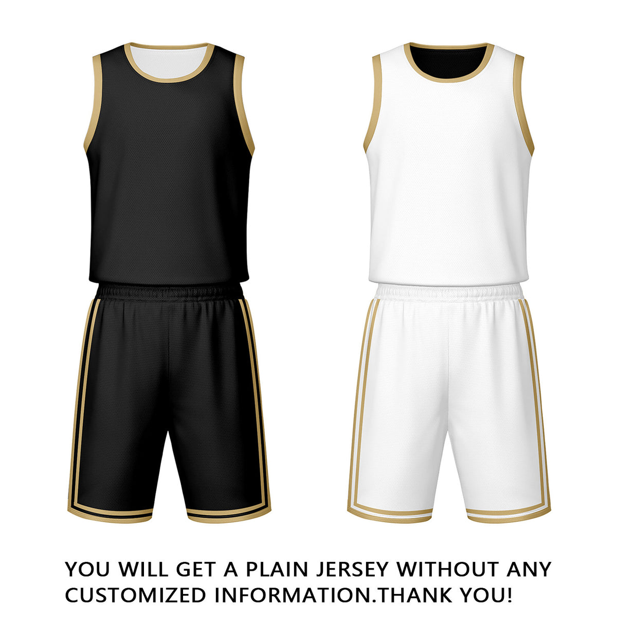 Custom Black & White Reversible Basketball Jersey Shorts Set | Personalized Team Uniform