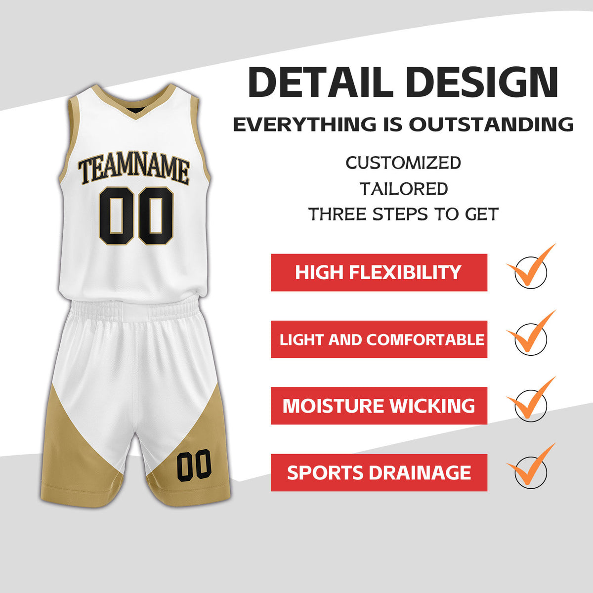 Custom Black & White Reversible Basketball Uniform Set | Personalized Name Number Sports Jersey Shorts Kit
