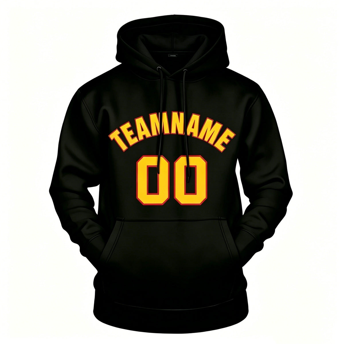 Custom Black & Yellow Hoodie | Personalized Name & Number Sports Pullover | Vosoli